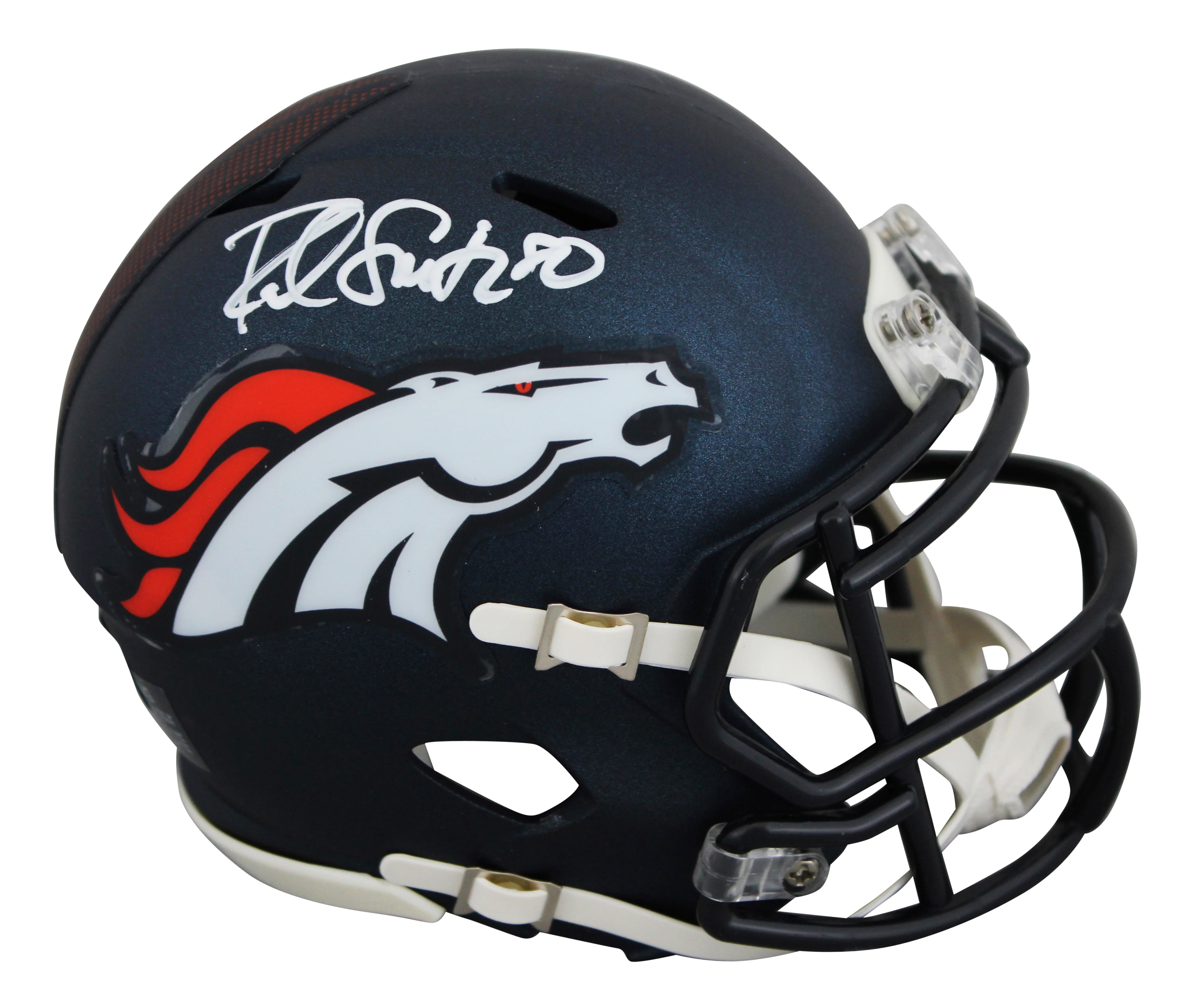 Broncos Rod Smith Authentic Signed Speed Mini Helmet Autographed BAS Witnessed 2 - Image 2
