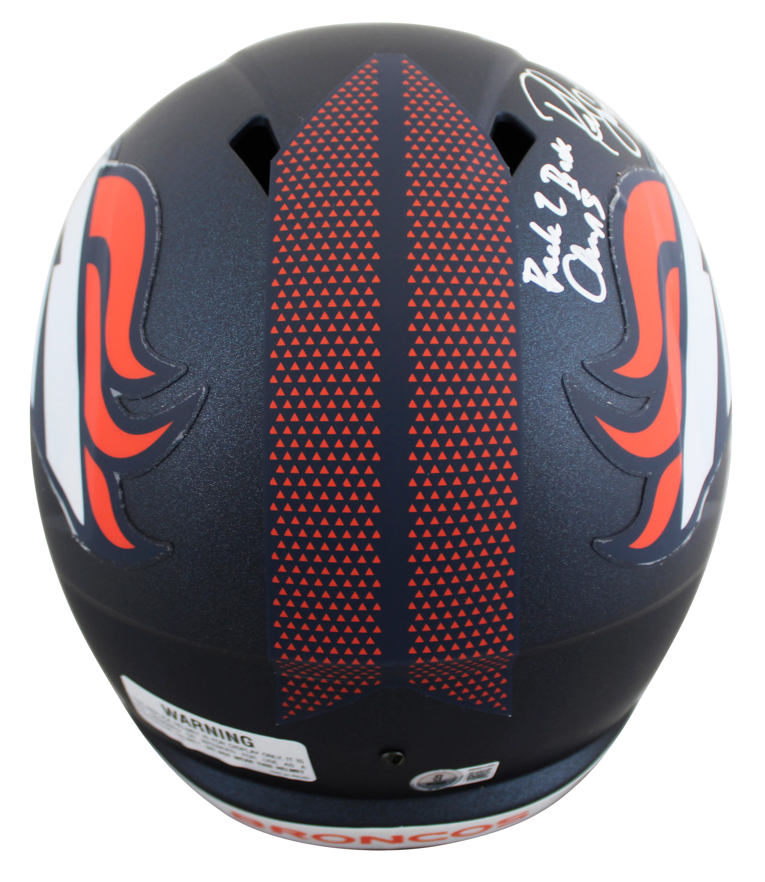 Broncos Rod Smith & Ed McCaffrey Signed Full Size Speed Rep Helmet BAS Witnessed - Image 2