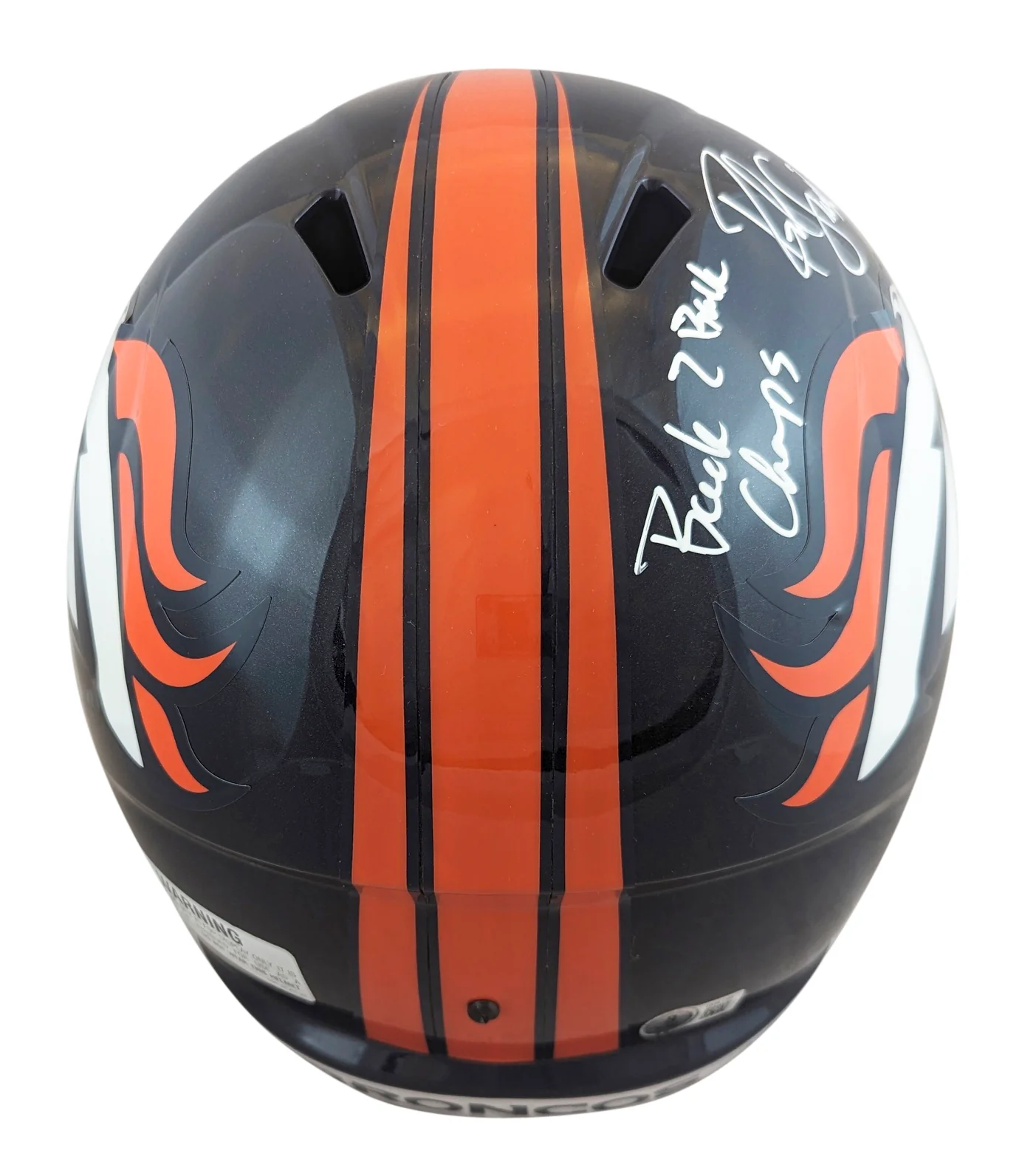 Broncos Rod Smith & Ed McCaffrey Signed Full Size Speed Rep Helmet W/ Case BAS W - Image 4