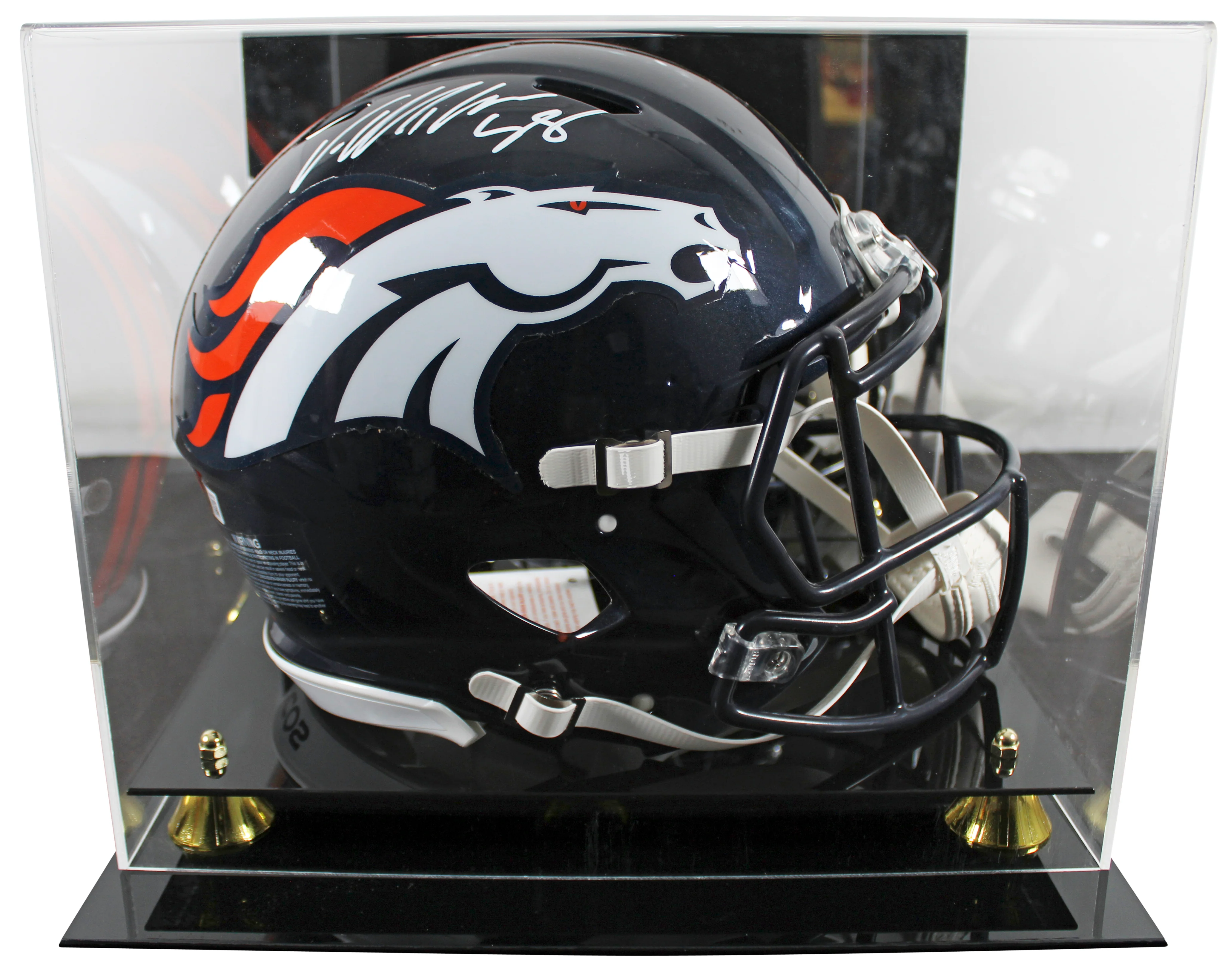 Broncos Von Miller Signed Full Size Speed Proline Helmet W/ Case BAS Witnessed - Image 2
