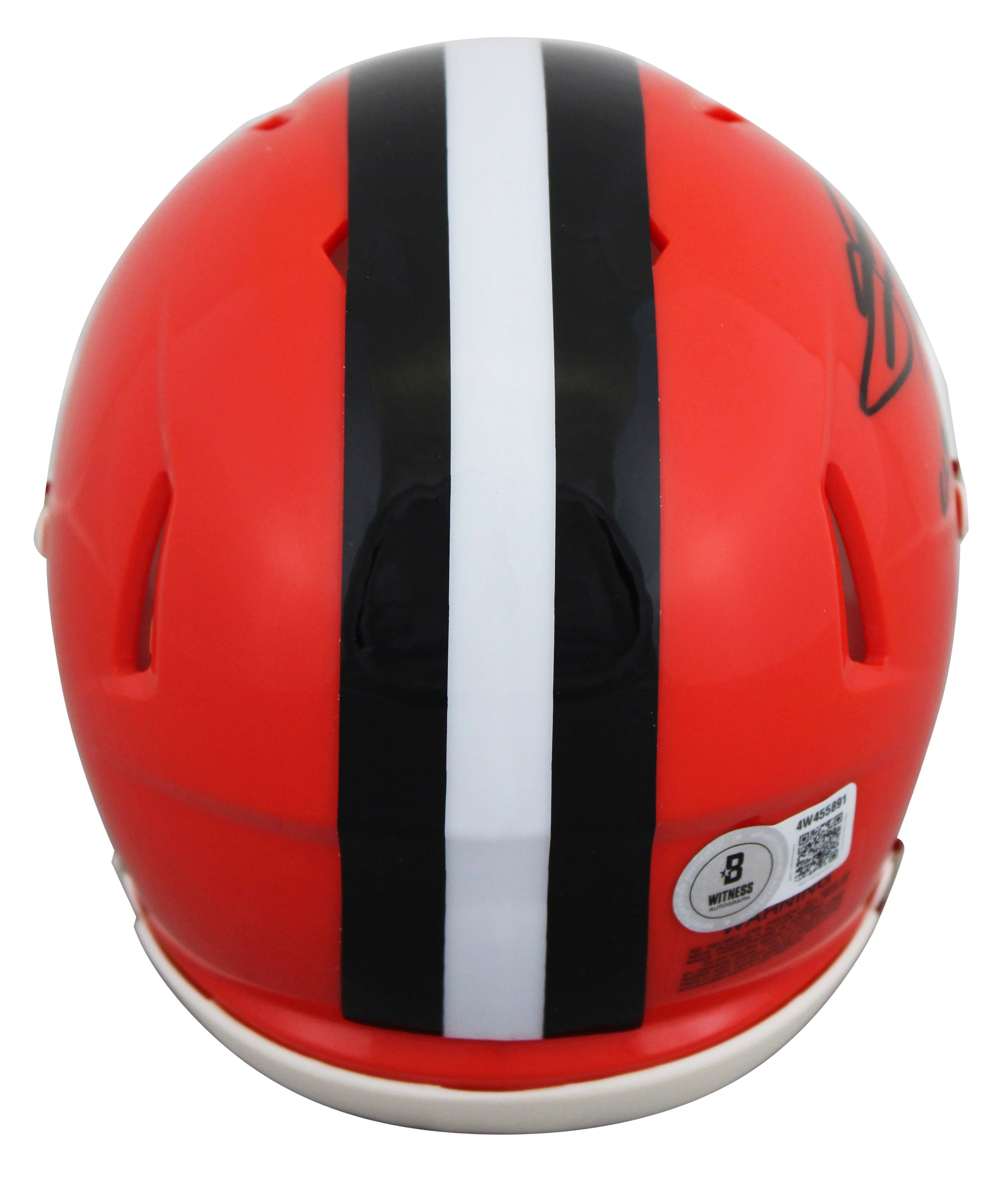 Browns Johnny Manziel "Cleveland Sucks" Signed Speed Mini Helmet W/ Case BAS Wit - Image 4