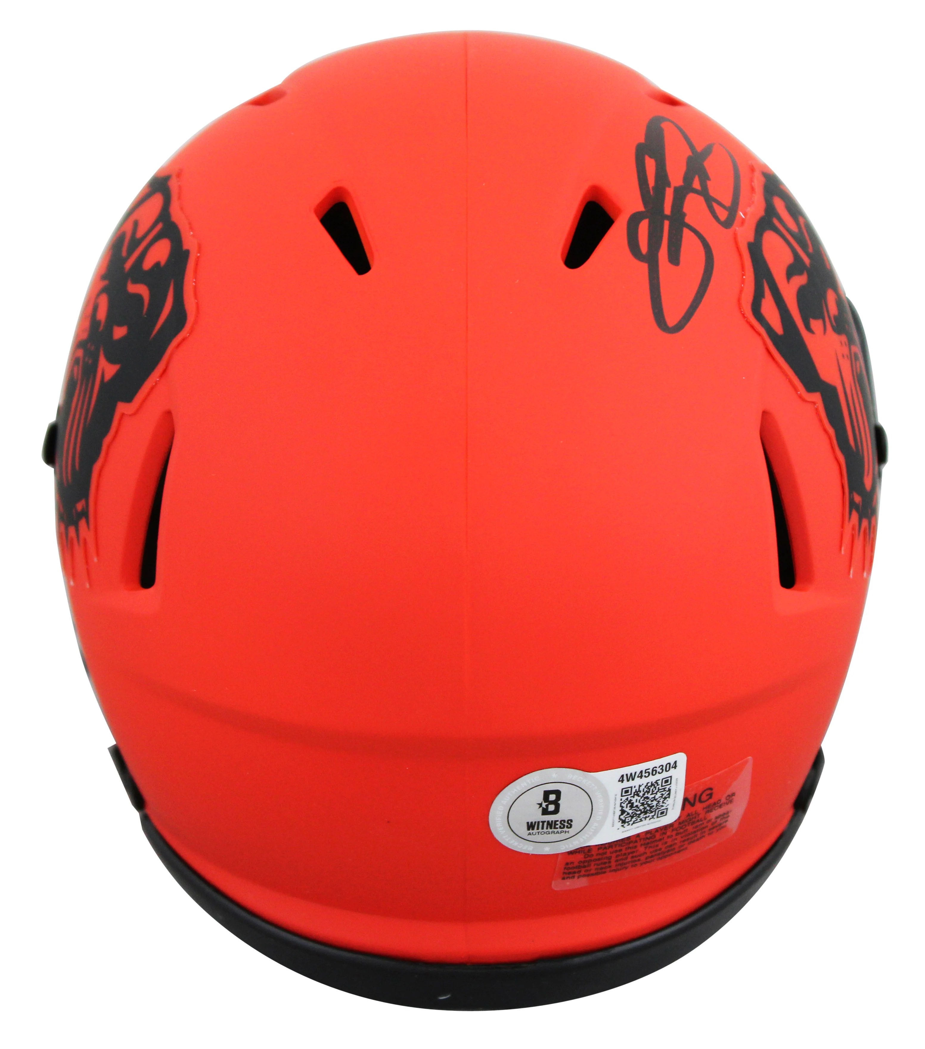Browns Johnny Manziel "F*** CLE" Signed Rave Speed Mini Helmet W/ Case BAS Wit - Image 4