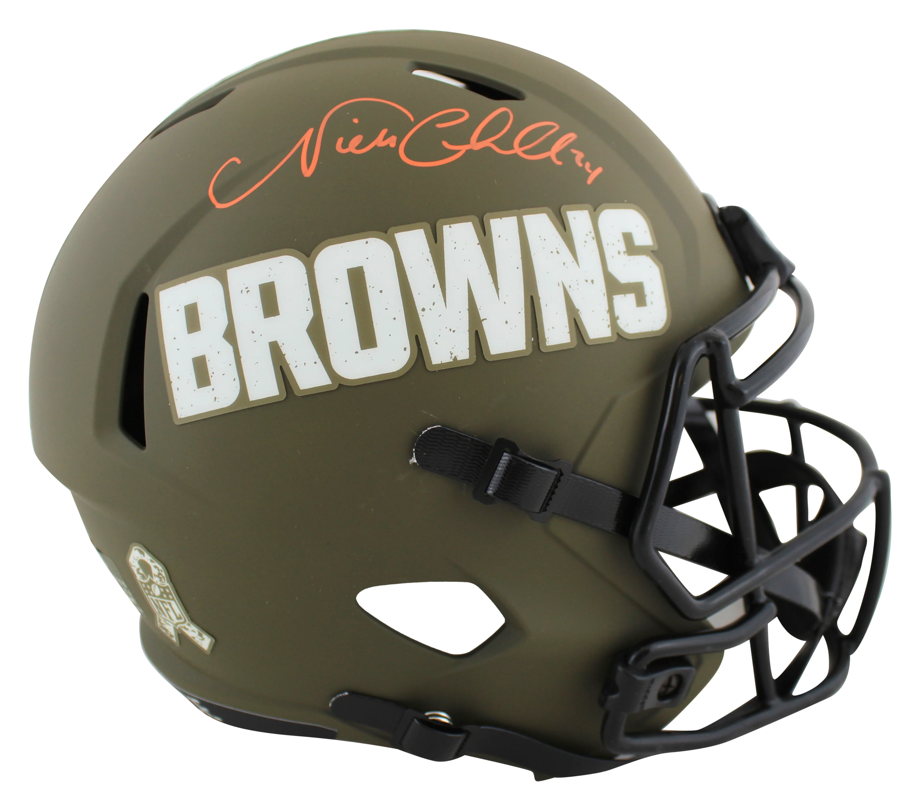 Browns Nick Chubb Signed STS Full Size Speed Rep Helmet W/ Case BAS Witnessed - Image 3
