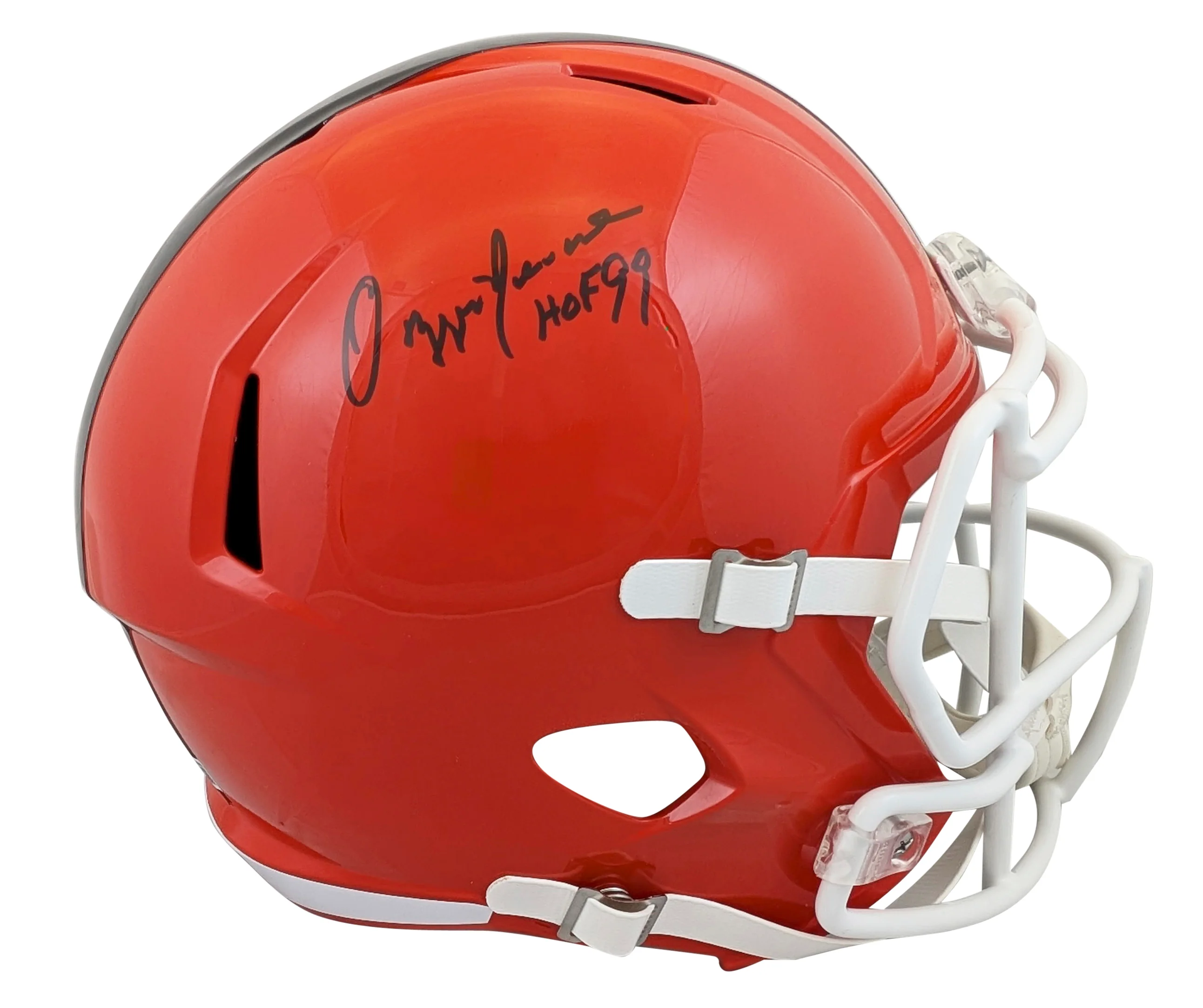 Browns Ozzie Newsome "HOF 99" Signed 2024 F/S Speed Rep Helmet W/ Case BAS Wit - Image 3