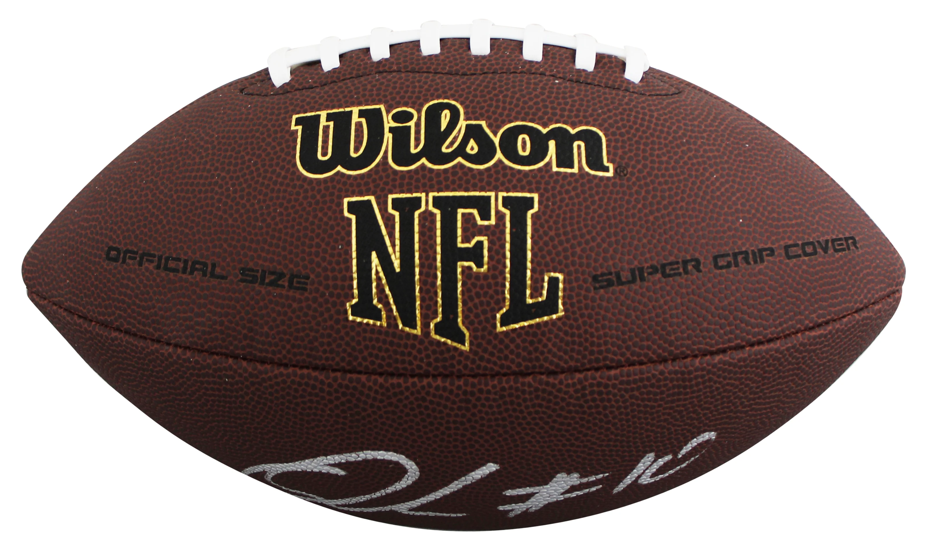 Browns Quinshon Judkins Authentic Signed Wilson Super Grip Football BAS Witness - Image 4