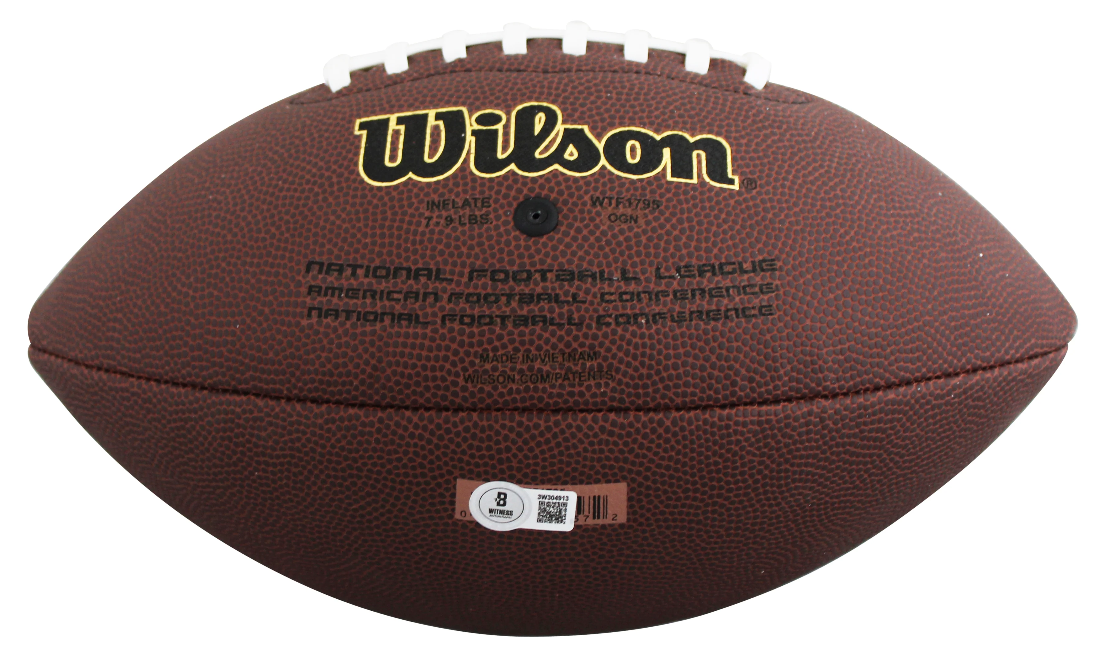 Browns Quinshon Judkins Authentic Signed Wilson Super Grip Football BAS Witness - Image 5