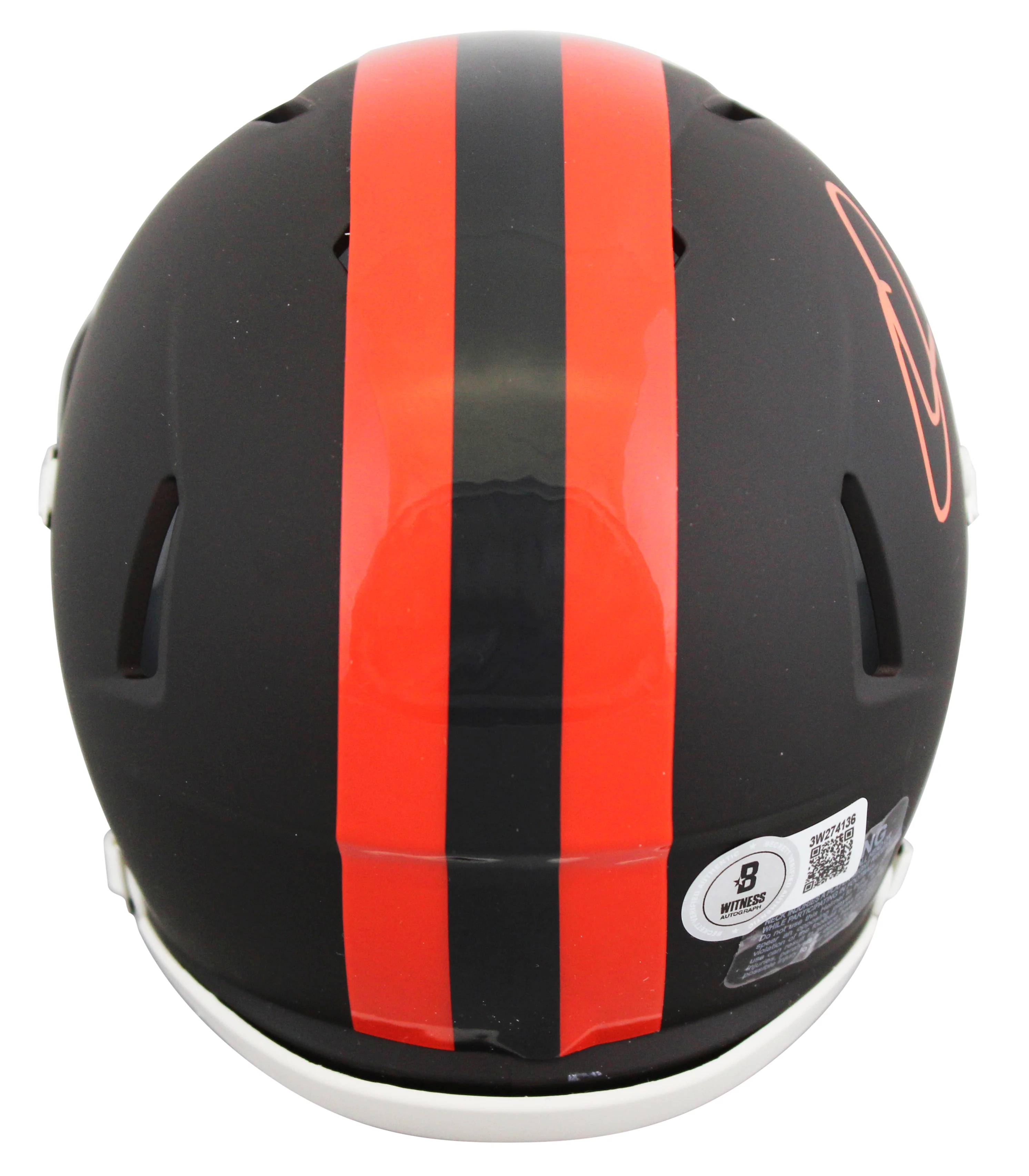 Browns Quinshon Judkins Signed 2025 On-Field Alt Speed Mini Helmet BAS Witnessed - Image 3