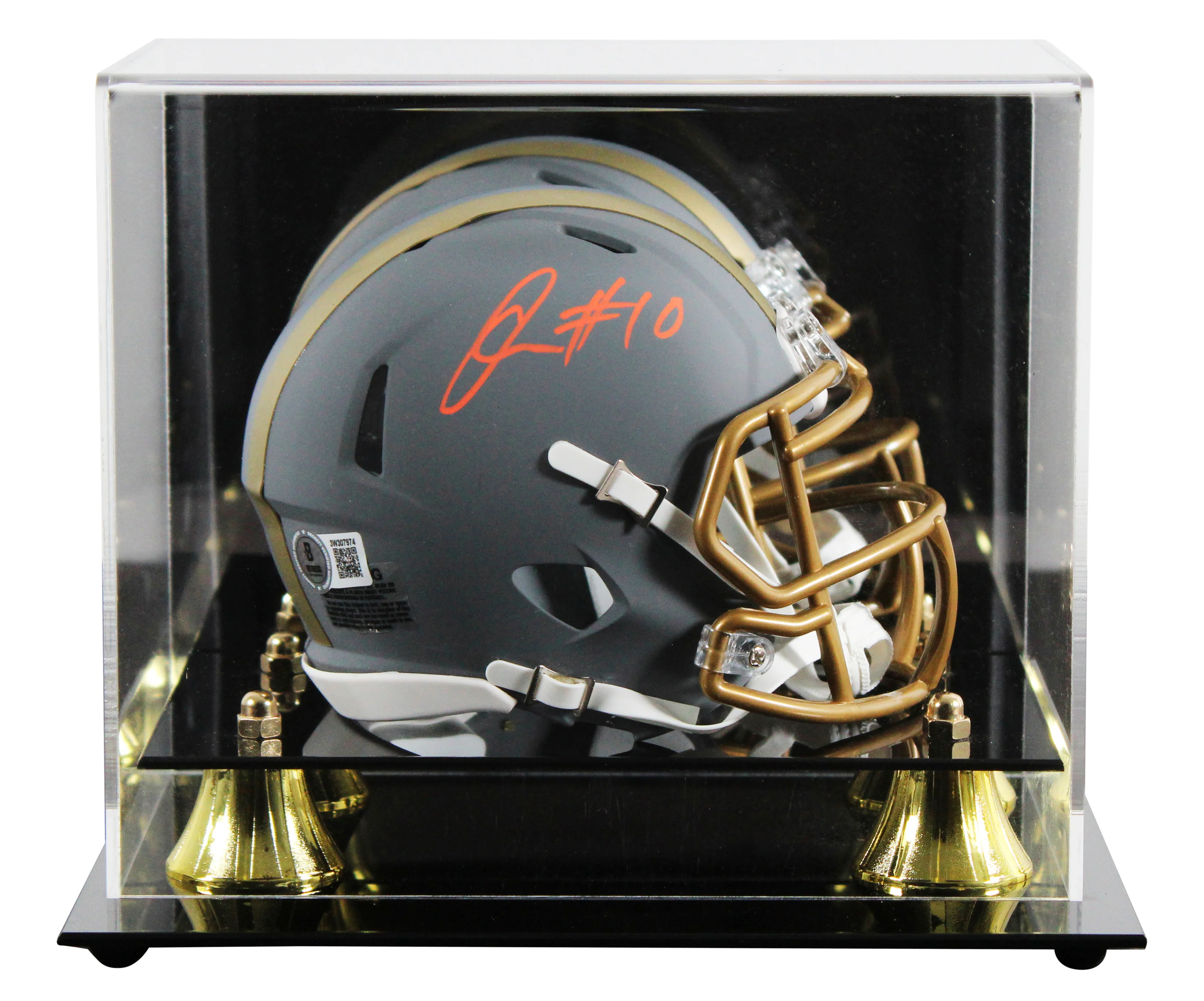 Browns Quinshon Judkins Signed Slate Speed Mini Helmet W/ Case BAS Witnessed