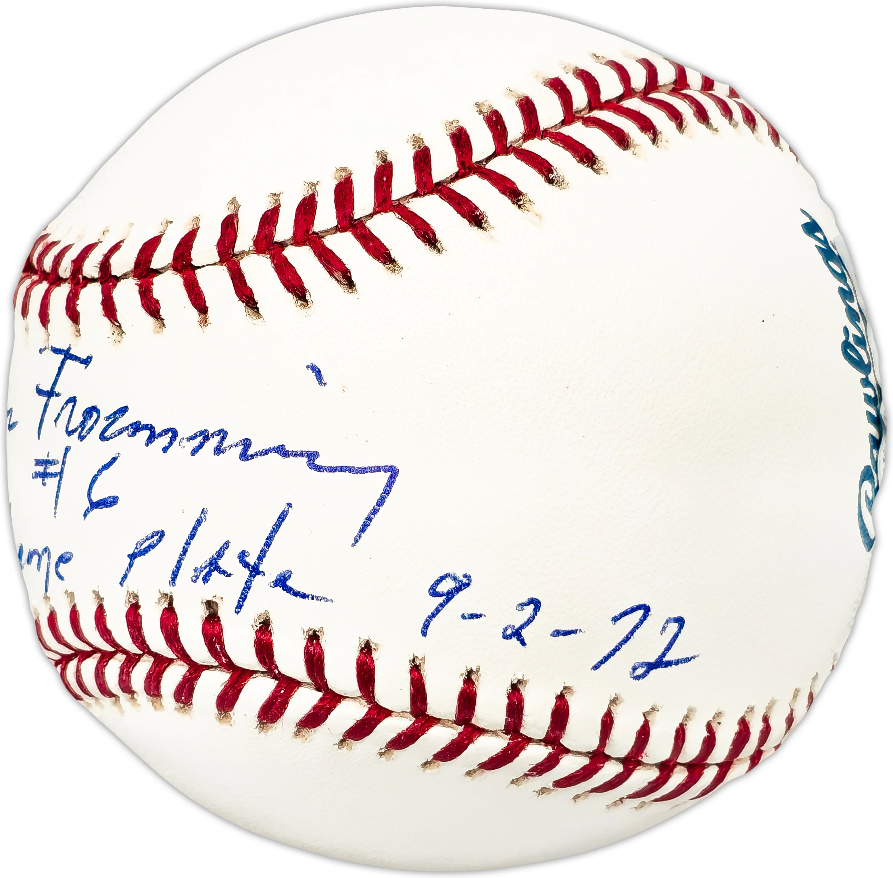 Bruce Froemming Autographed Official MLB Baseball Umpire "#16 Home Plate 9-2-72 Pappas No Hitter" Beckett BAS QR #BL93649 - Image 2