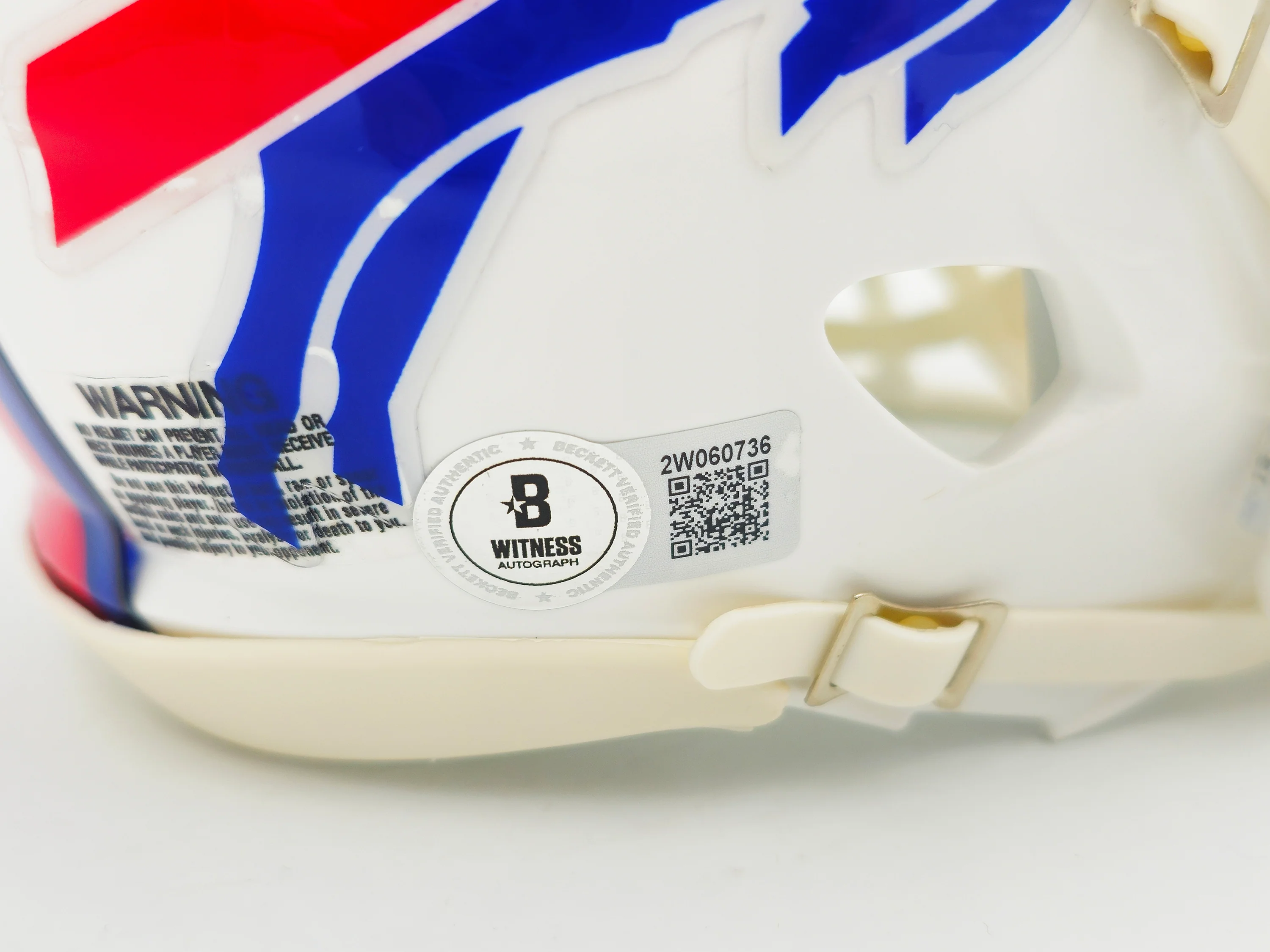 Bruce Smith Autographed Buffalo Bills White Speed Mini Helmet Beckett BAS Witness Stock #233776 - Image 5