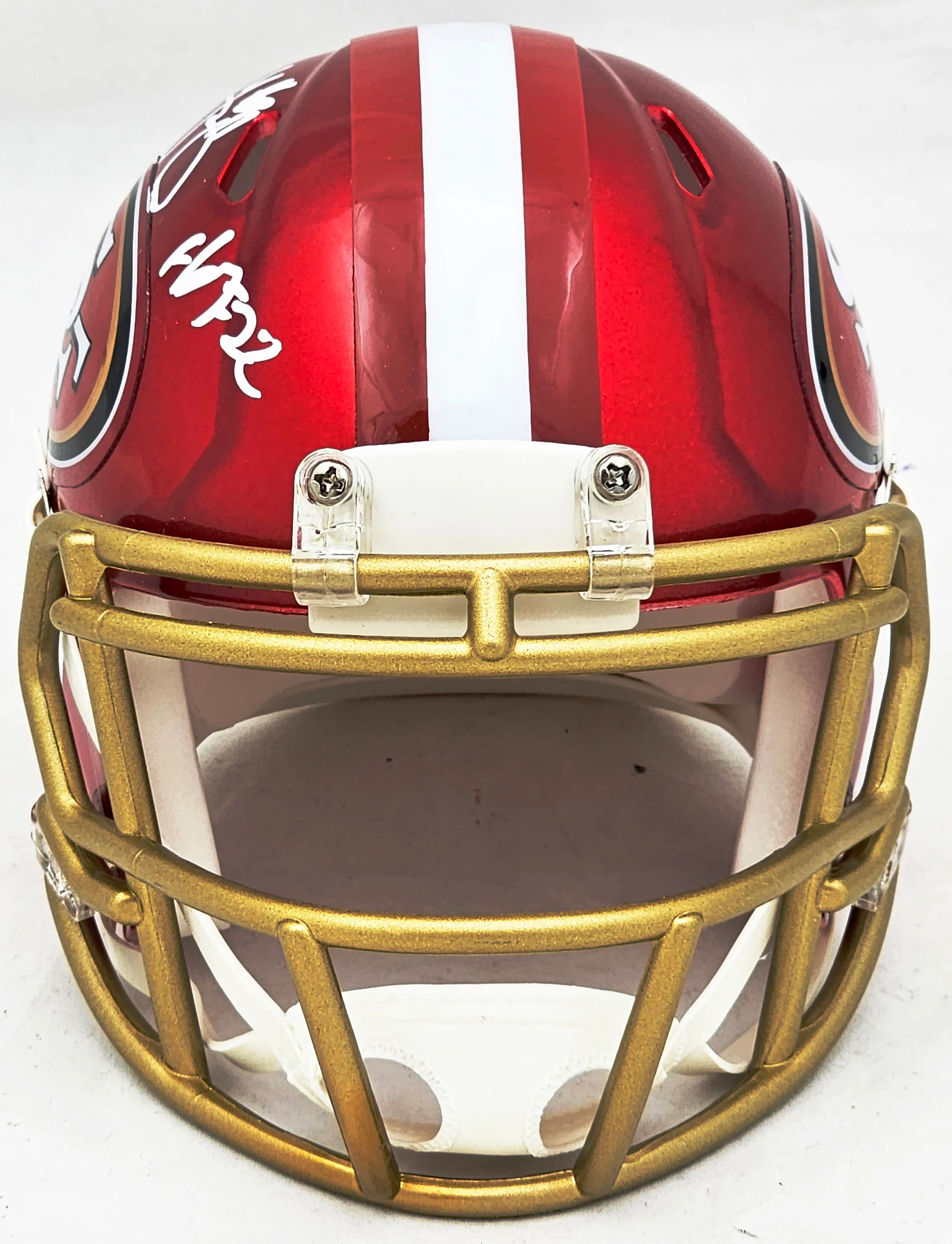 Bryant Young Autographed San Francisco 49ers Flash Red Speed Mini Helmet "HOF 22" Beckett BAS Witness Stock #215664 - Image 3
