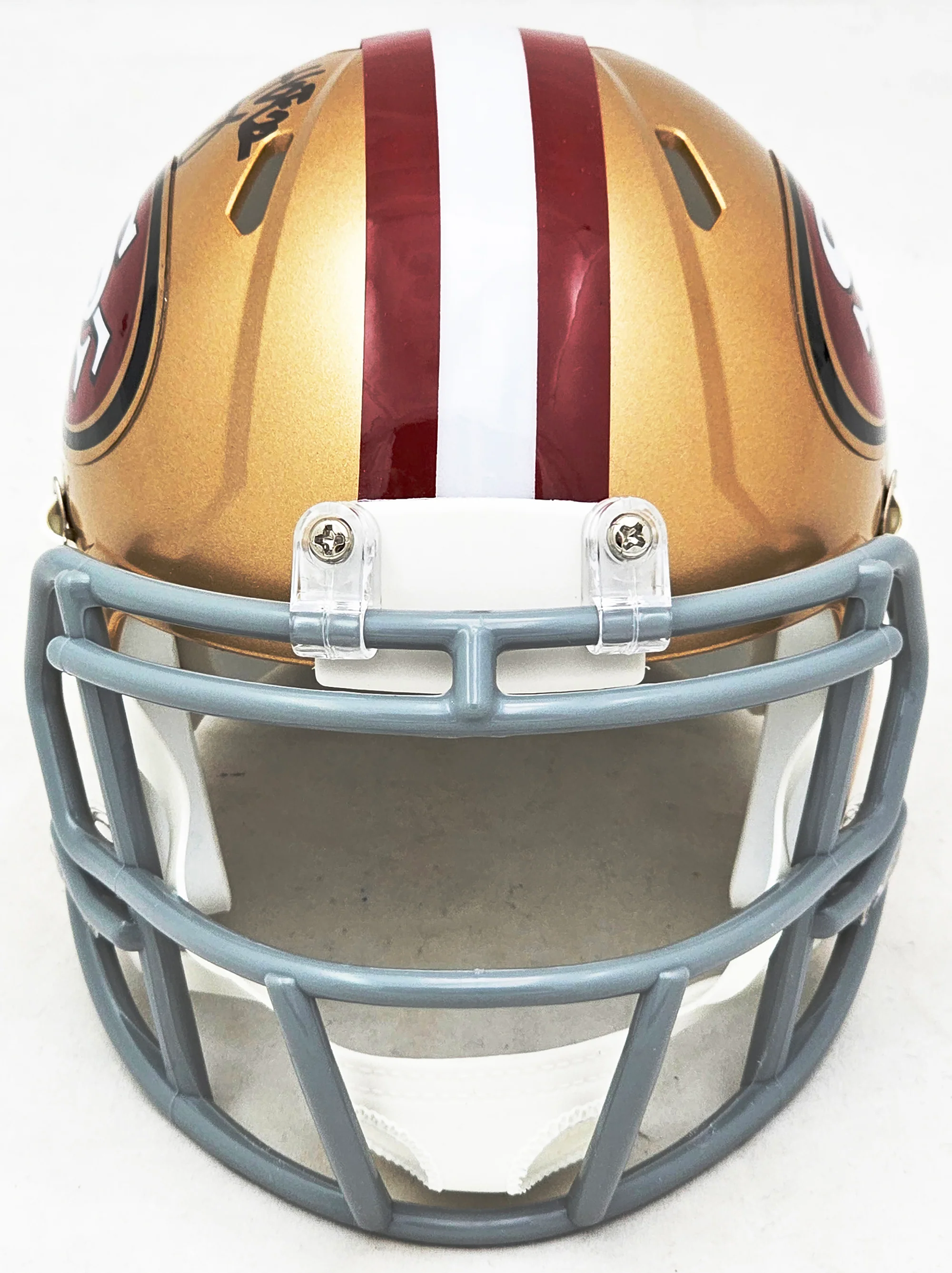 Bryant Young Autographed San Francisco 49ers Gold Speed Mini Helmet "HOF 22" Beckett BAS Witness Stock #215663 - Image 3