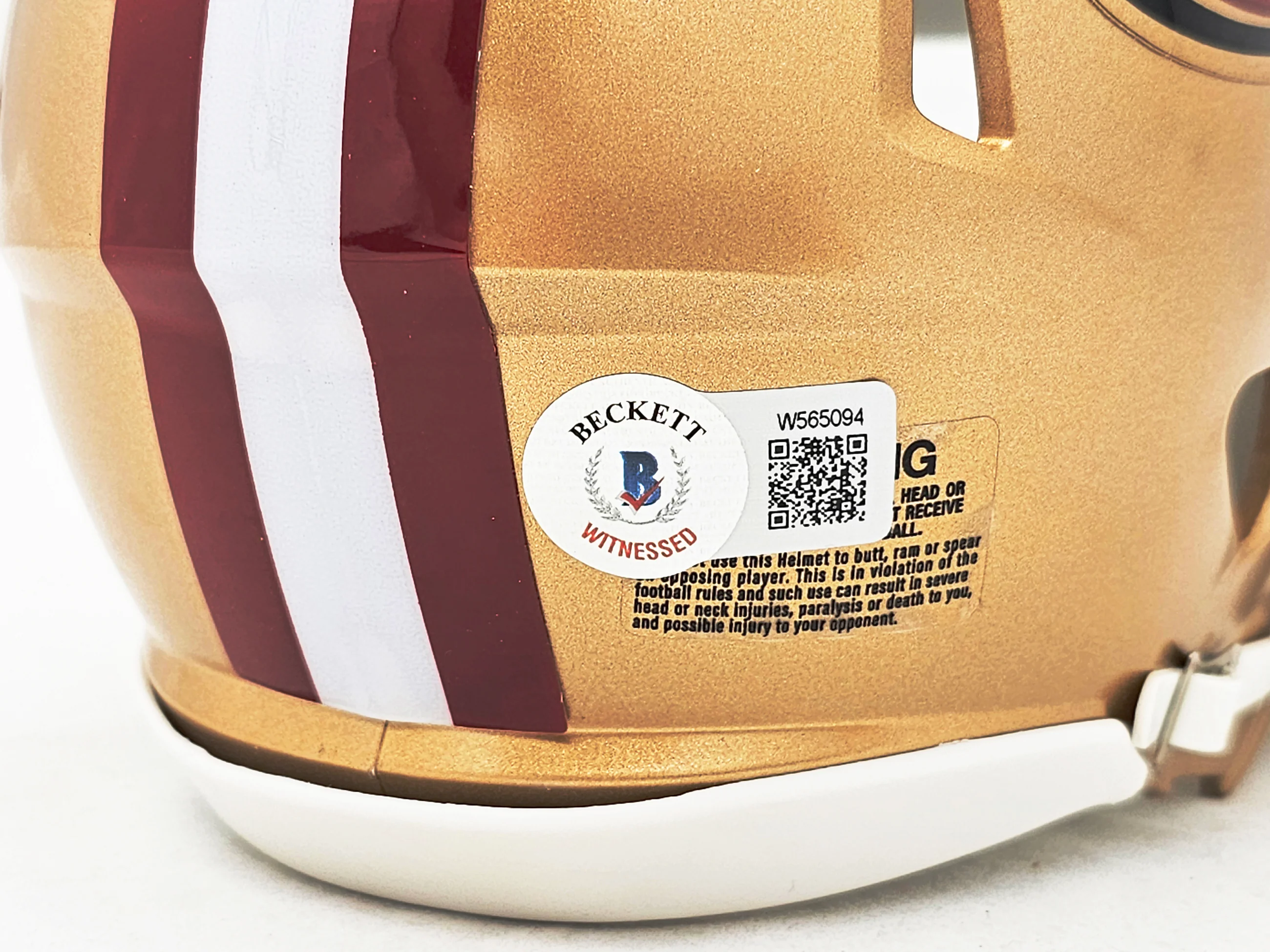 Bryant Young Autographed San Francisco 49ers Gold Speed Mini Helmet "HOF 22" Beckett BAS Witness Stock #215663 - Image 5