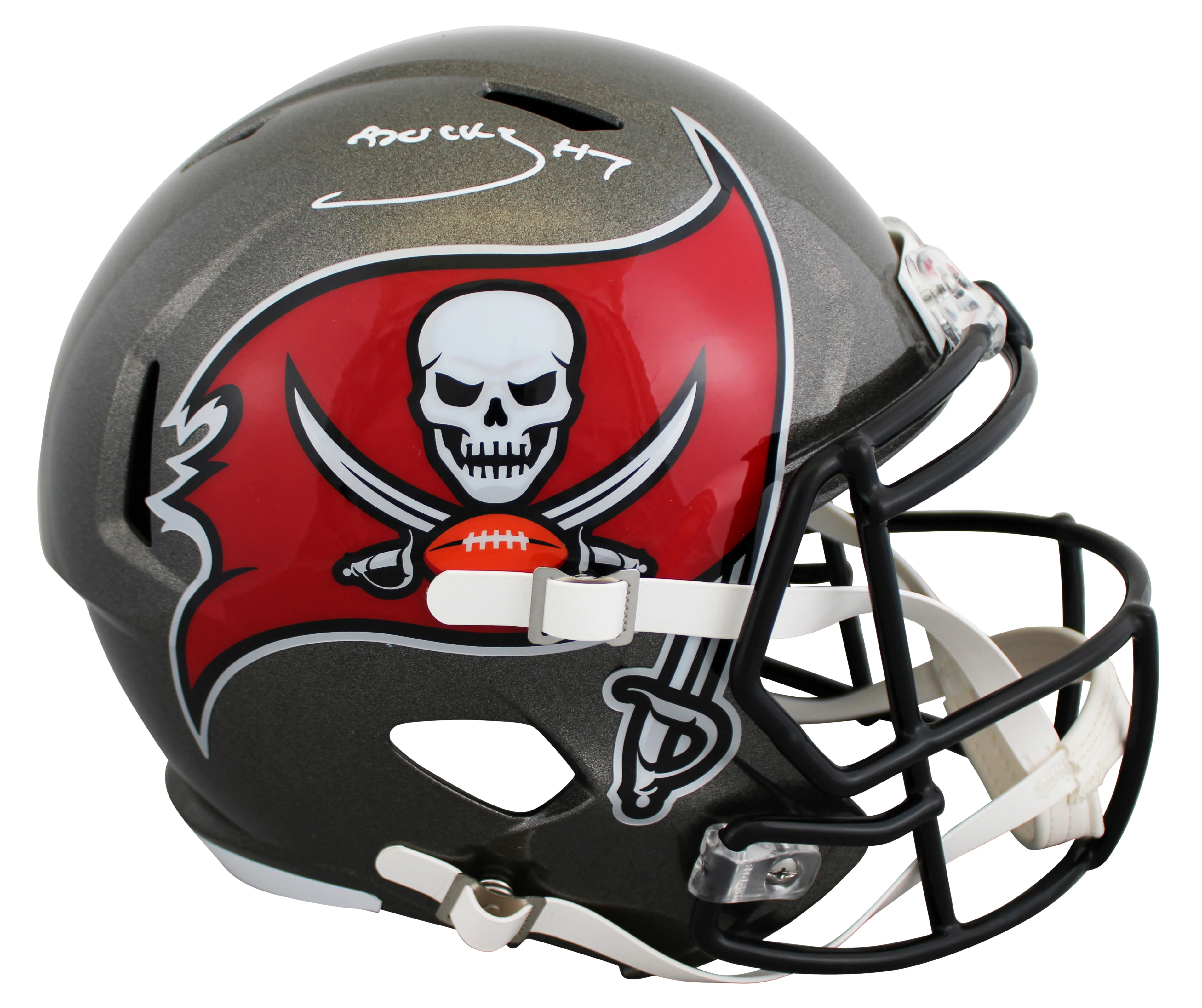 Buccaneers Bucky Irving Signed Full Size Speed Rep Helmet W/ Case BAS Witnessed - Image 3