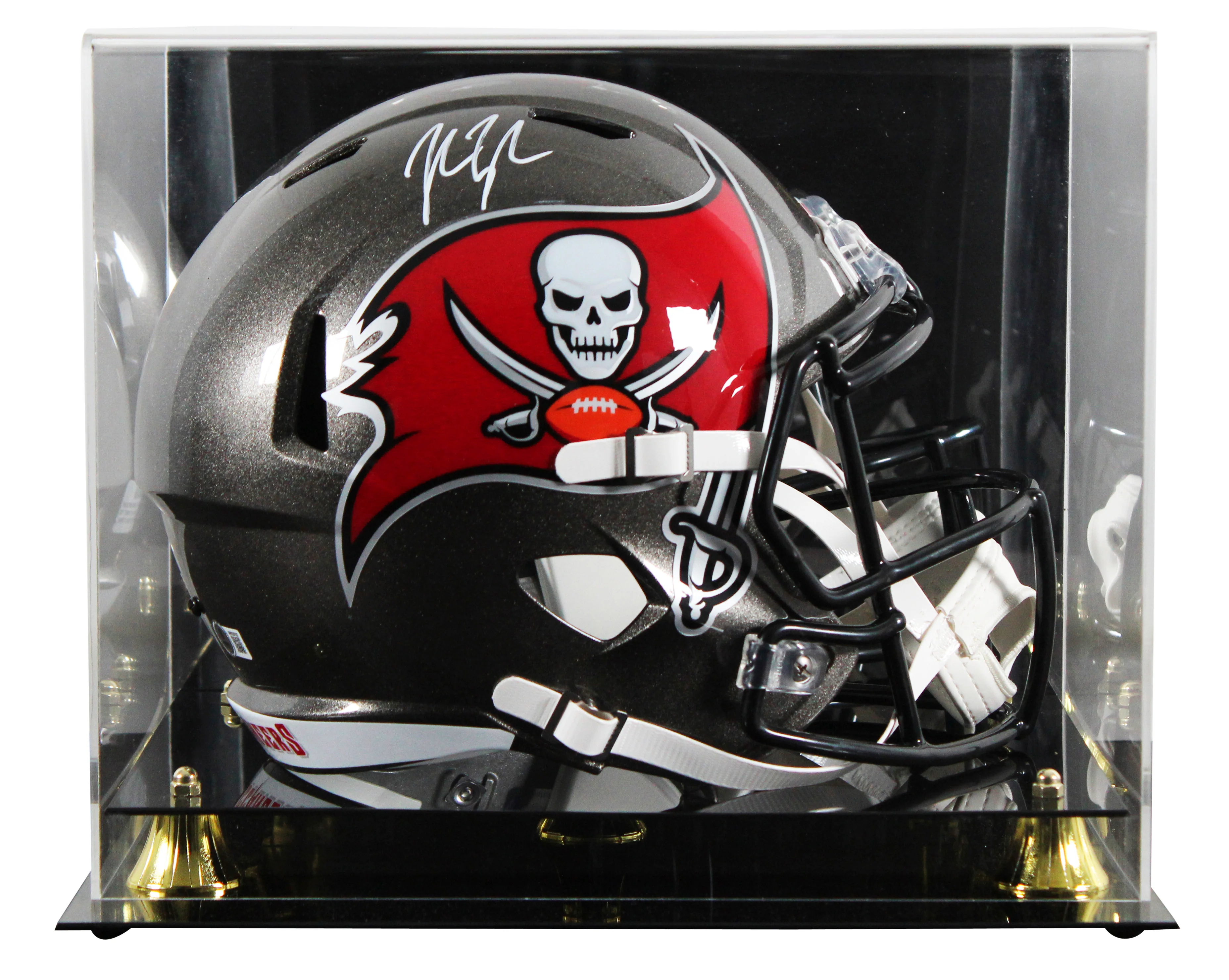 Buccaneers John Lynch Signed Full Size Speed Rep Helmet W/ Case BAS Witnessed - Image 2