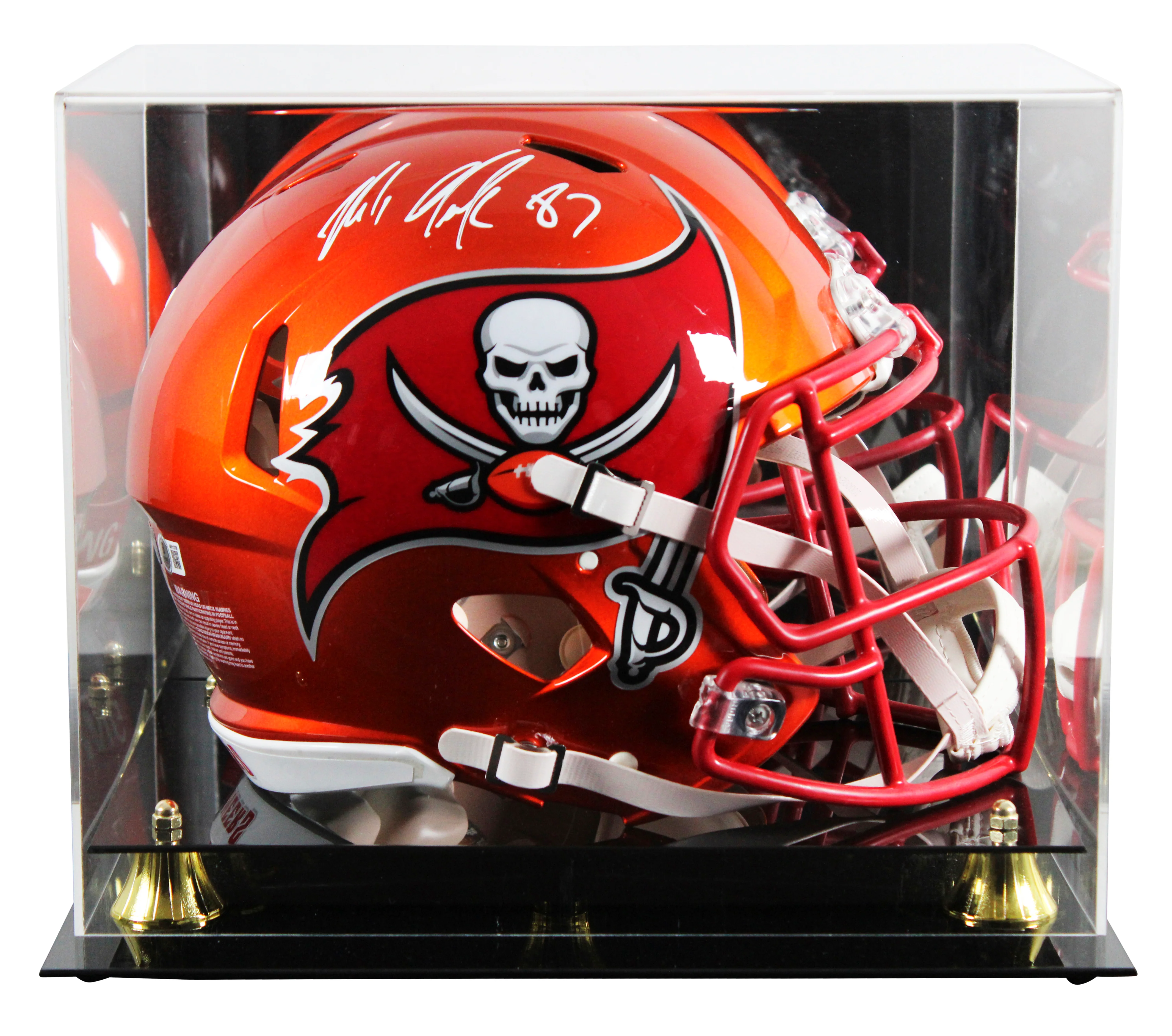 Buccaneers Rob Gronkowski Signed Flash F/S Speed Proline Helmet W/ Case BAS Wit - Image 2