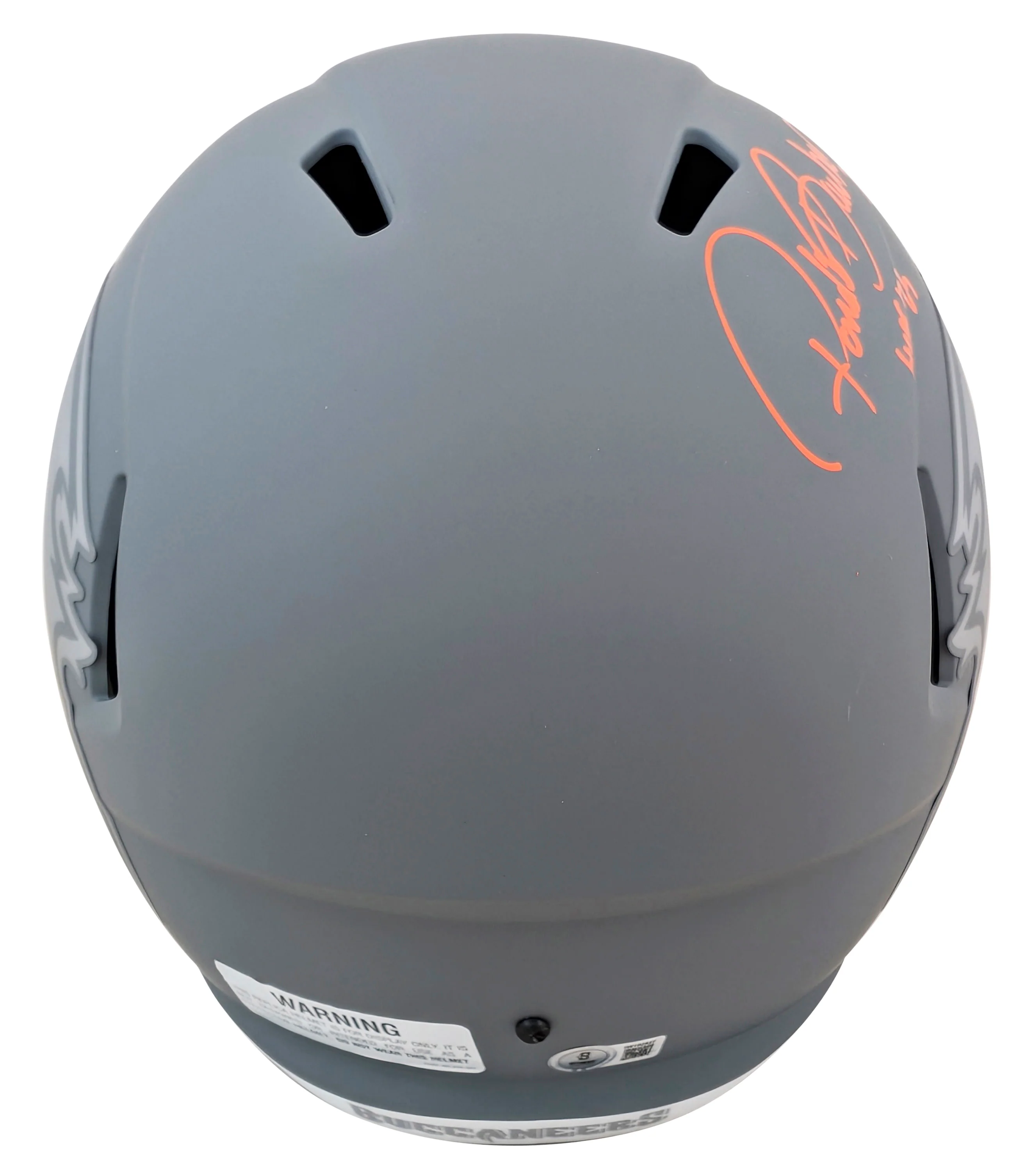 Buccaneers Ronde Barber "HOF 23" Signed Slate Full Size Speed Rep Helmet BAS Wit - Image 3