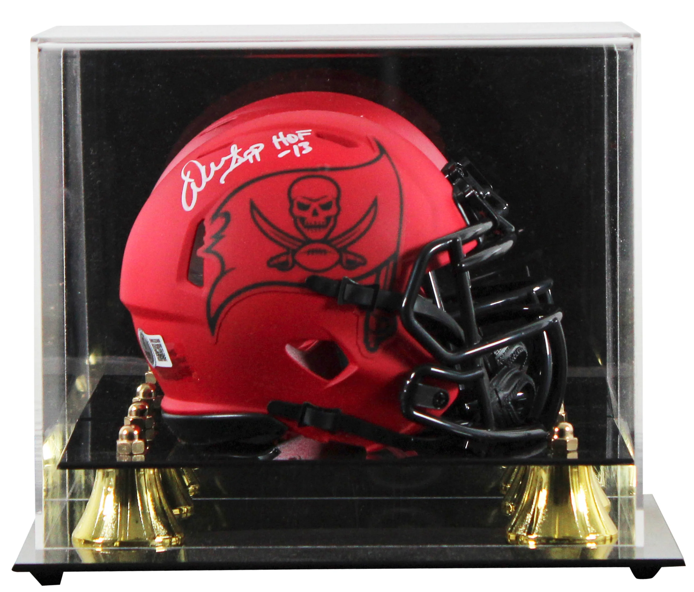 Buccaneers Warren Sapp "HOF 13" Signed Rave Speed Mini Helmet W/ Case BAS Wit - Image 2