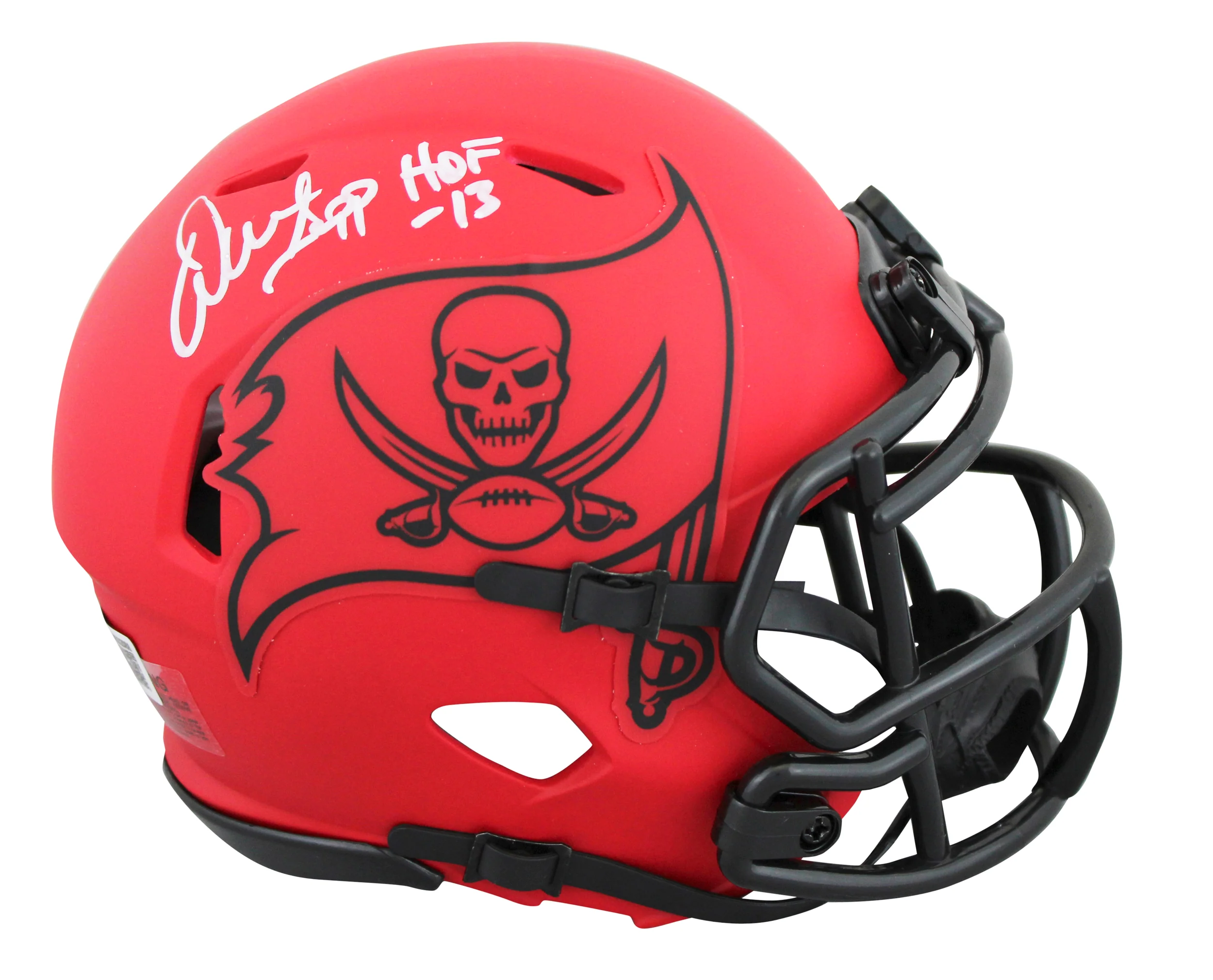 Buccaneers Warren Sapp "HOF 13" Signed Rave Speed Mini Helmet W/ Case BAS Wit - Image 3