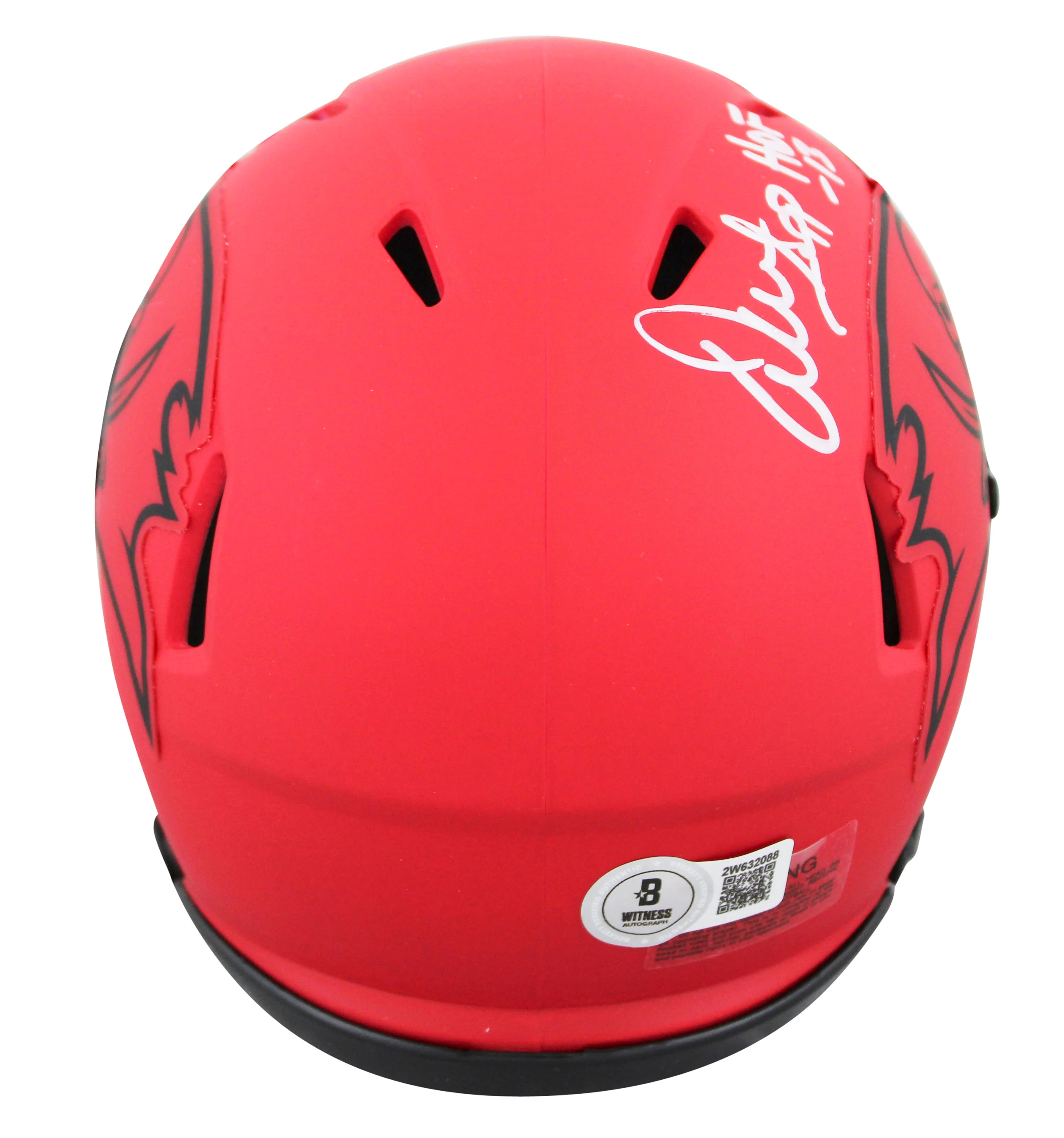 Buccaneers Warren Sapp "HOF 13" Signed Rave Speed Mini Helmet W/ Case BAS Wit - Image 4