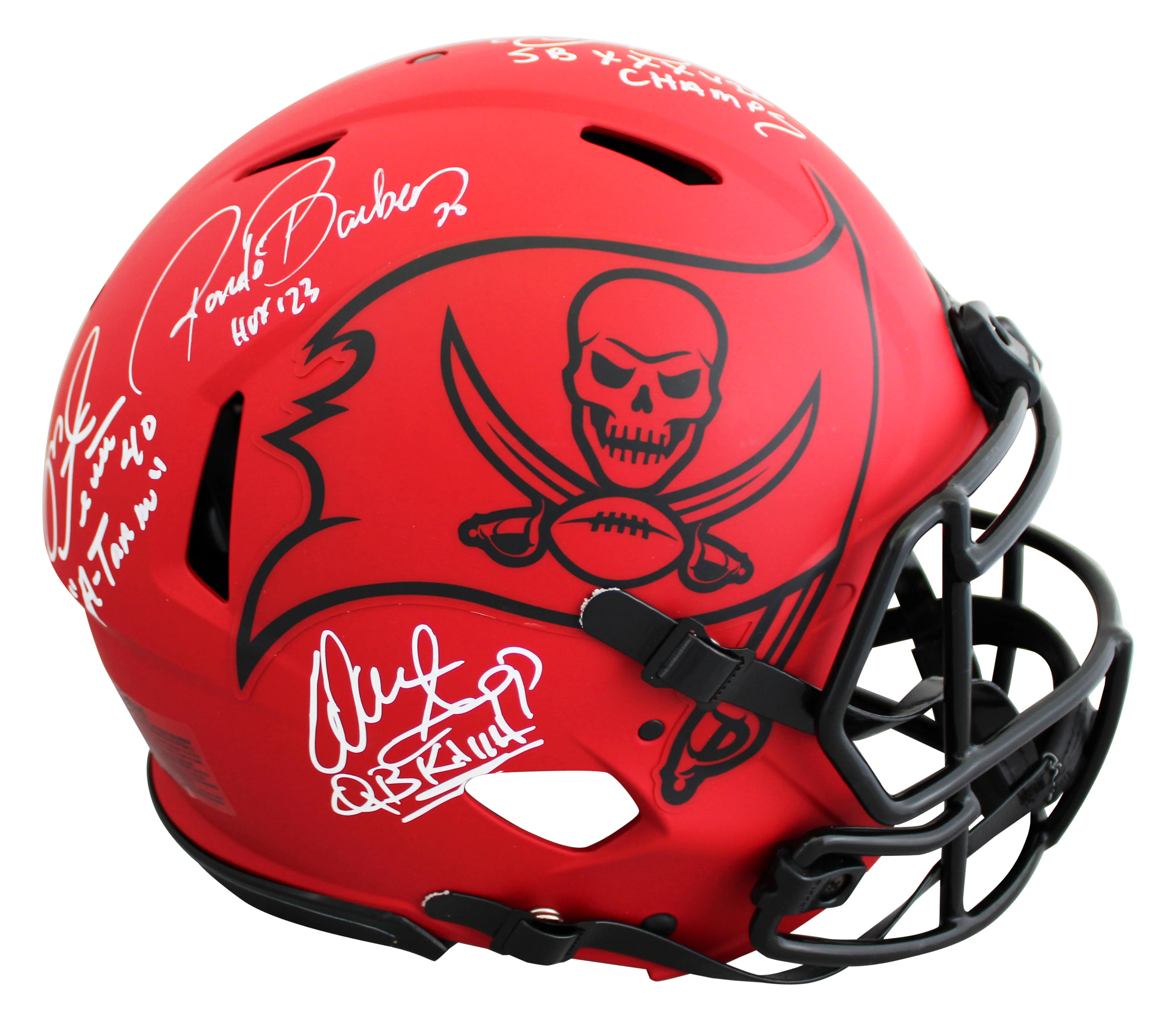 Bucs (4) Alstott, Barber, Sapp & Brooks Signed Rave F/S Speed Proline Helmet BAS - Image 2