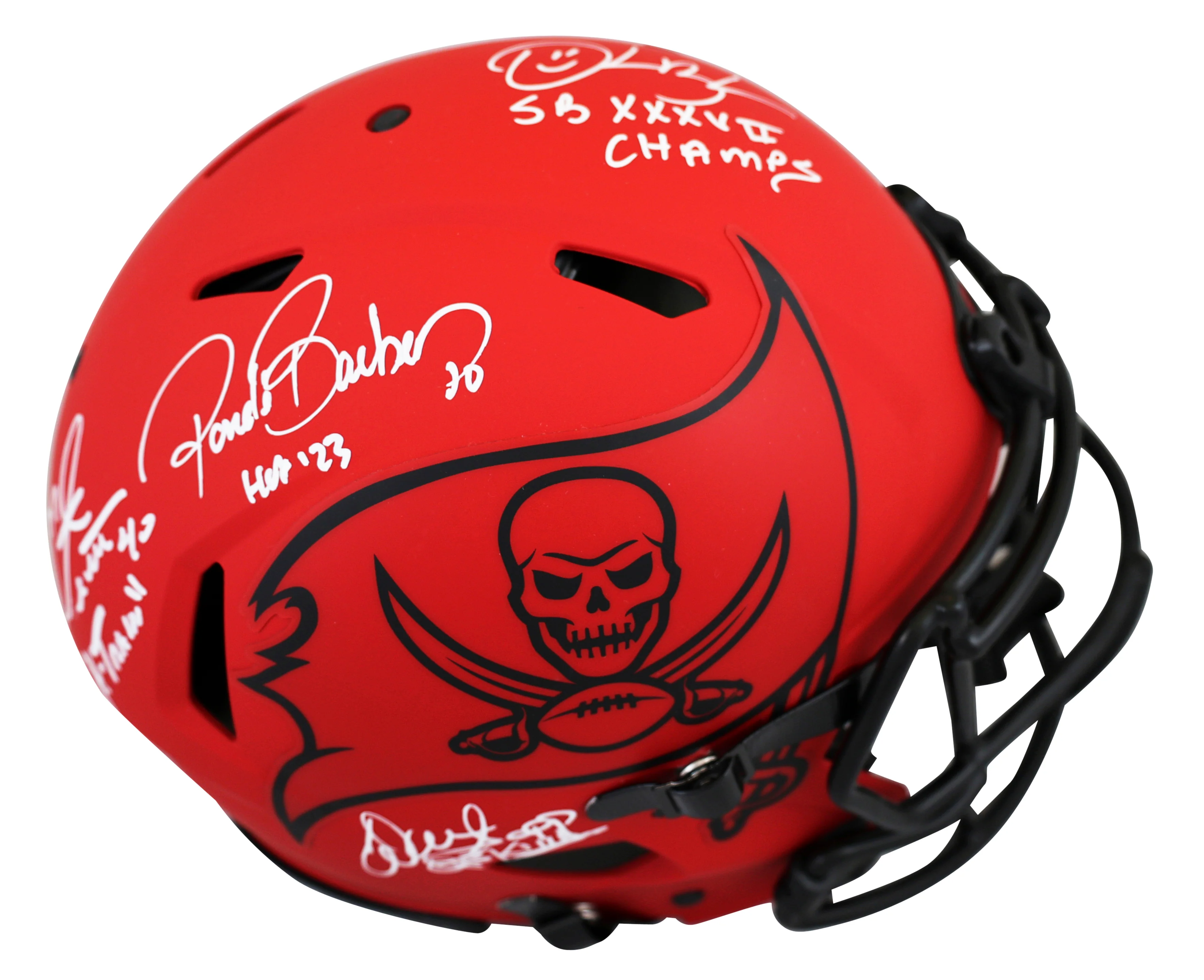 Bucs (4) Alstott, Barber, Sapp & Brooks Signed Rave F/S Speed Proline Helmet BAS - Image 3