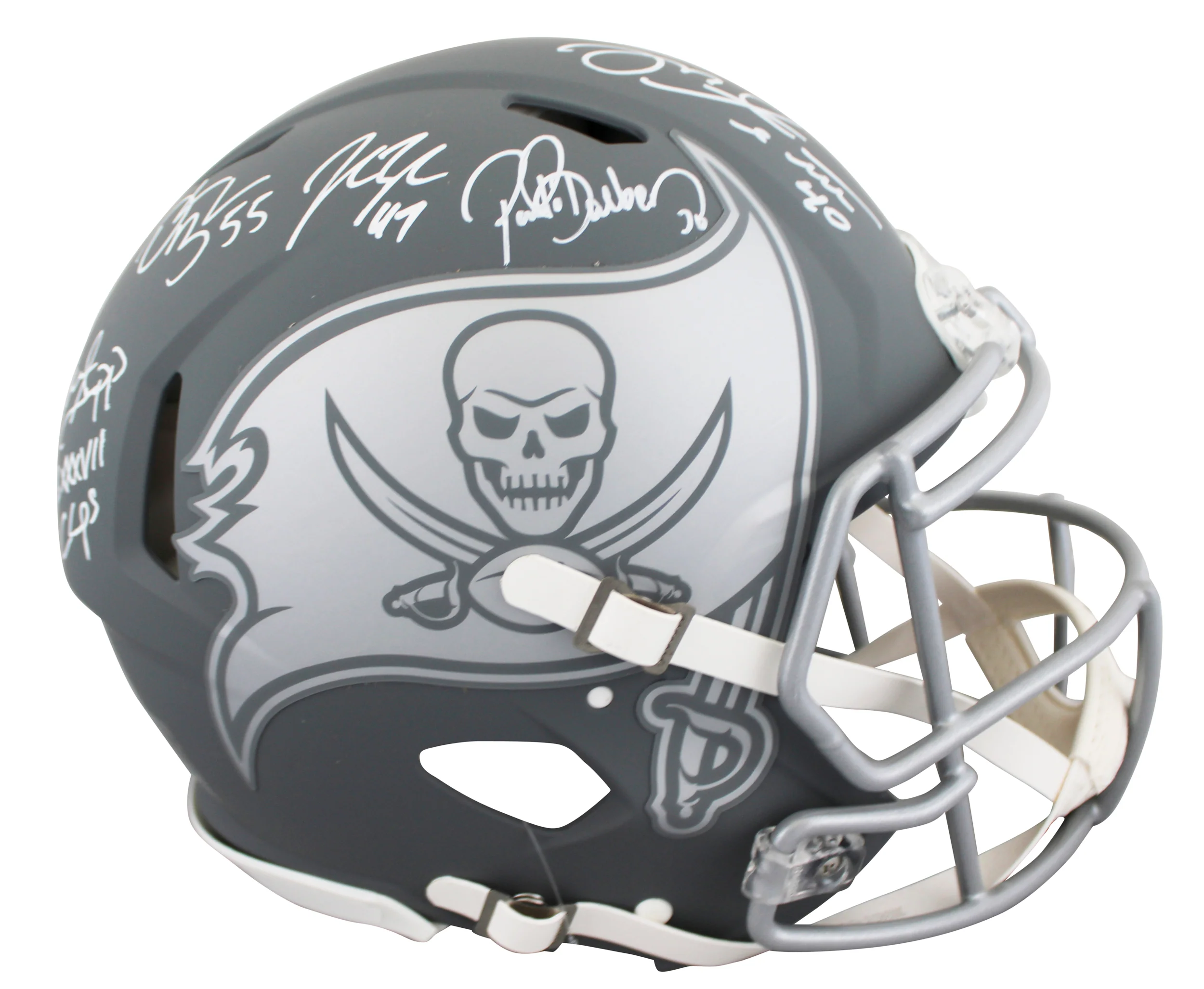 Bucs (5) Lynch, Barber, Alstott +2 Signed Slate F/S Speed Proline Helmet BAS Wit - Image 2