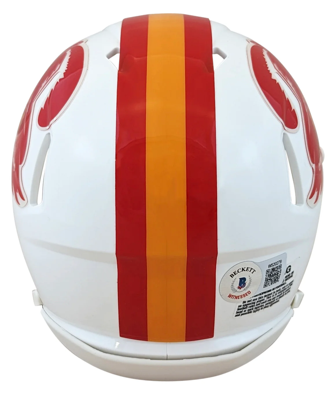 Bucs Mike Alstott "A-Train" Signed 1976-96 TB Speed Mini Helmet W/ Case BAS Wit - Image 4