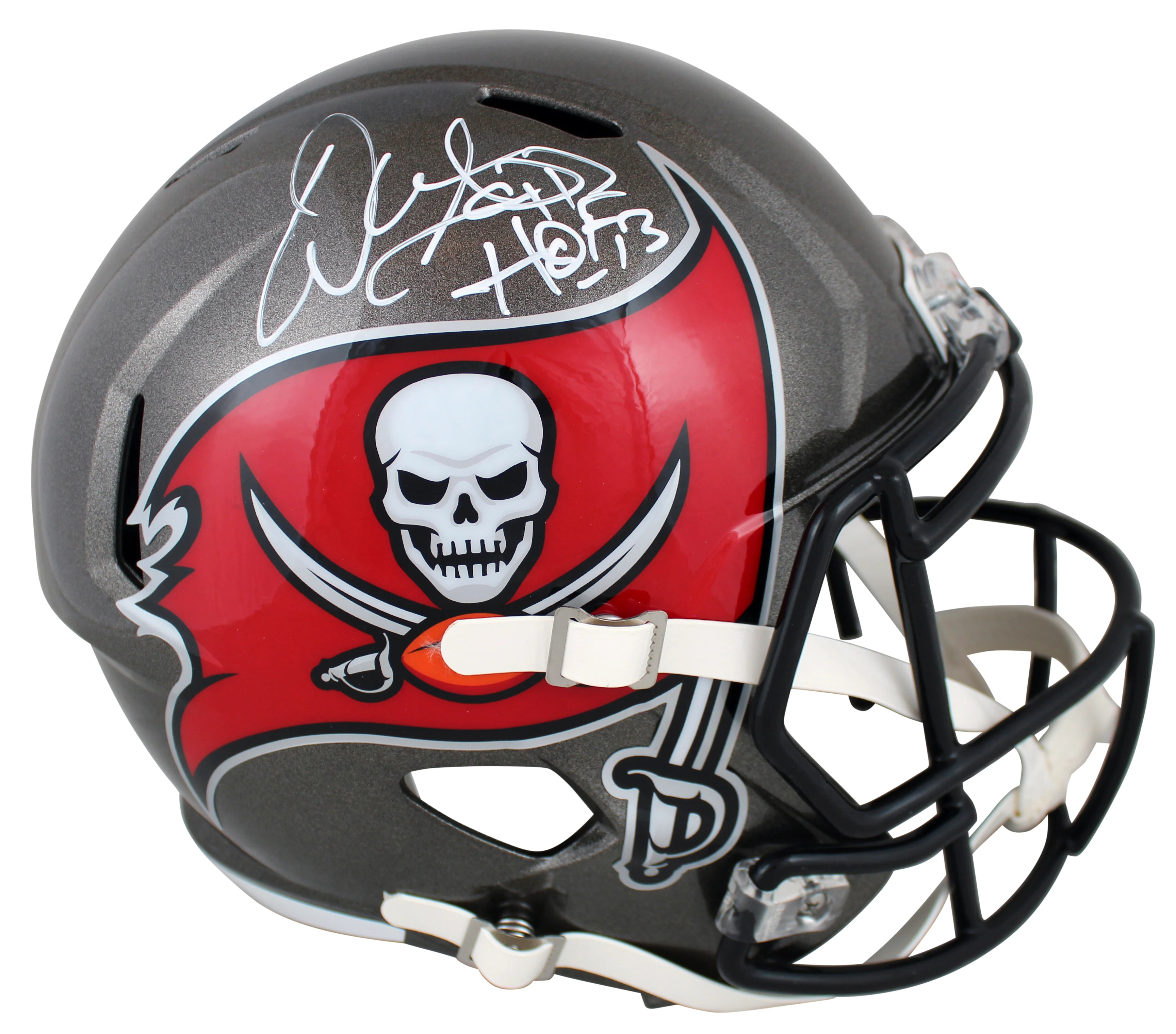 Bucs Warren Sapp "HOF 13" Signed Full Size Speed Rep Helmet W/ Case BAS Witness - Image 3