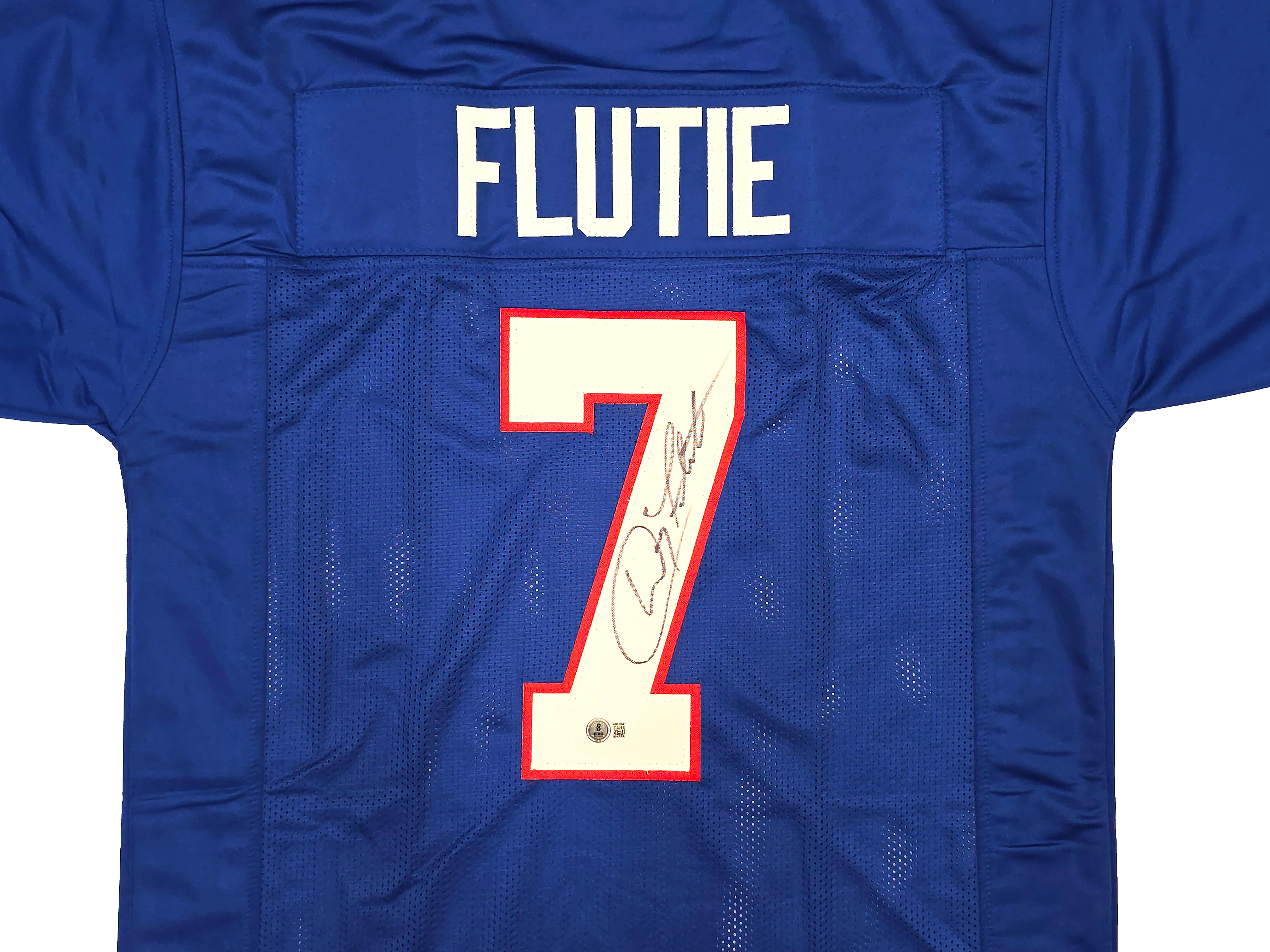 Buffalo Bills Doug Flutie Autographed Blue Jersey Beckett BAS Witness Stock #261912 - Image 2