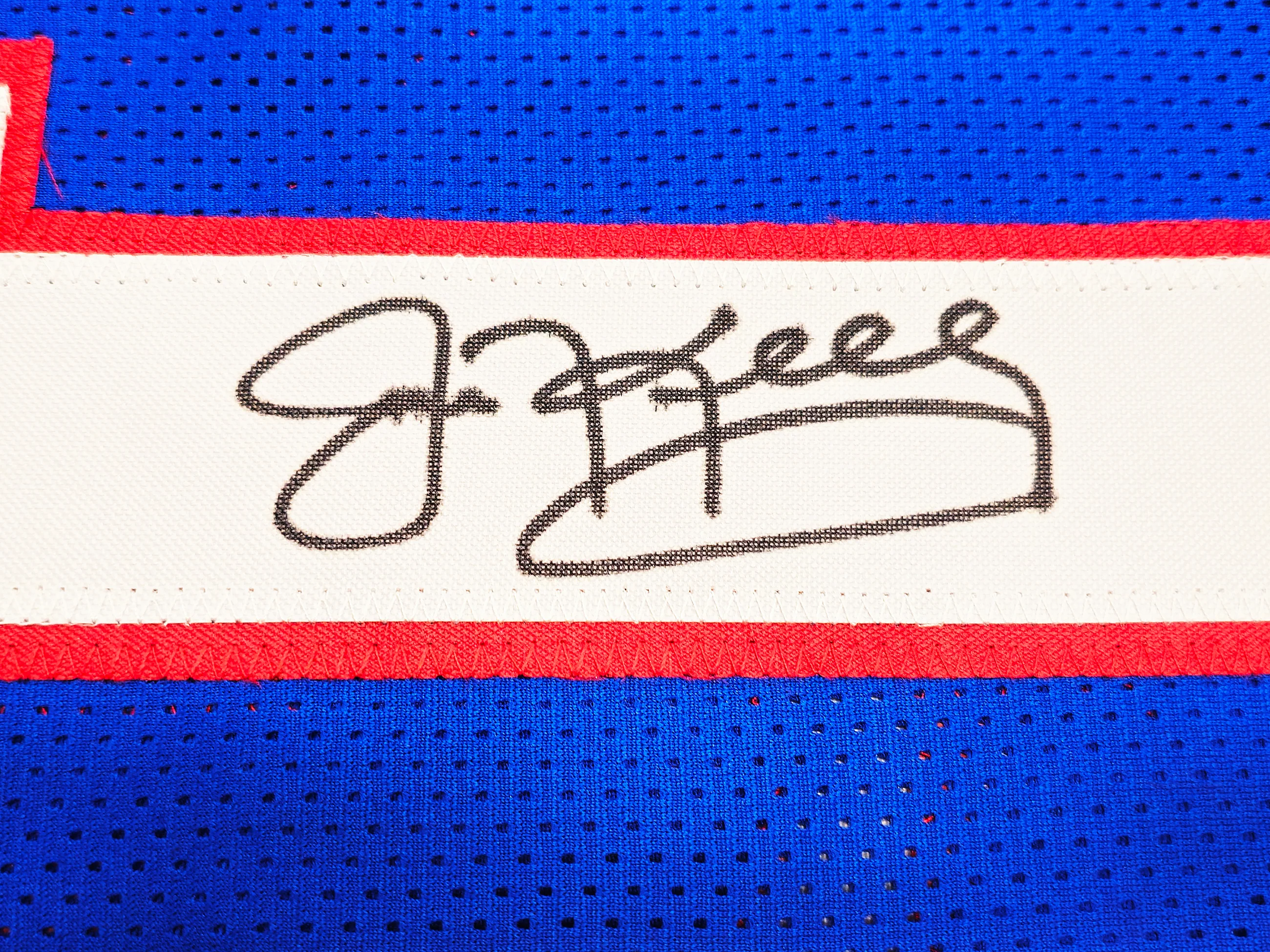 Buffalo Bills Jim Kelly Autographed Blue Jersey Beckett BAS Witness Stock #230185 - Image 4