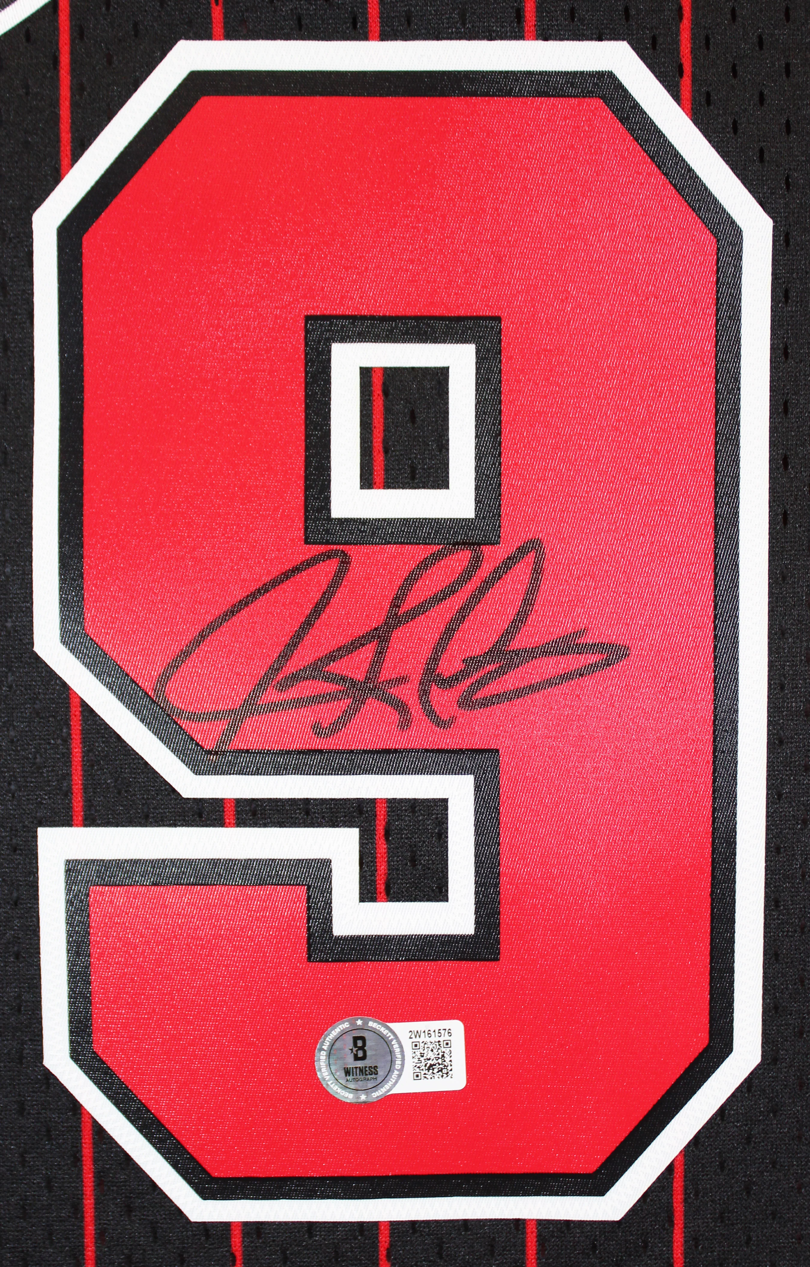 Bulls Dennis Rodman Signed Black 1995-96 M&N HWC Swingman Framed Jersey BAS W - Image 3