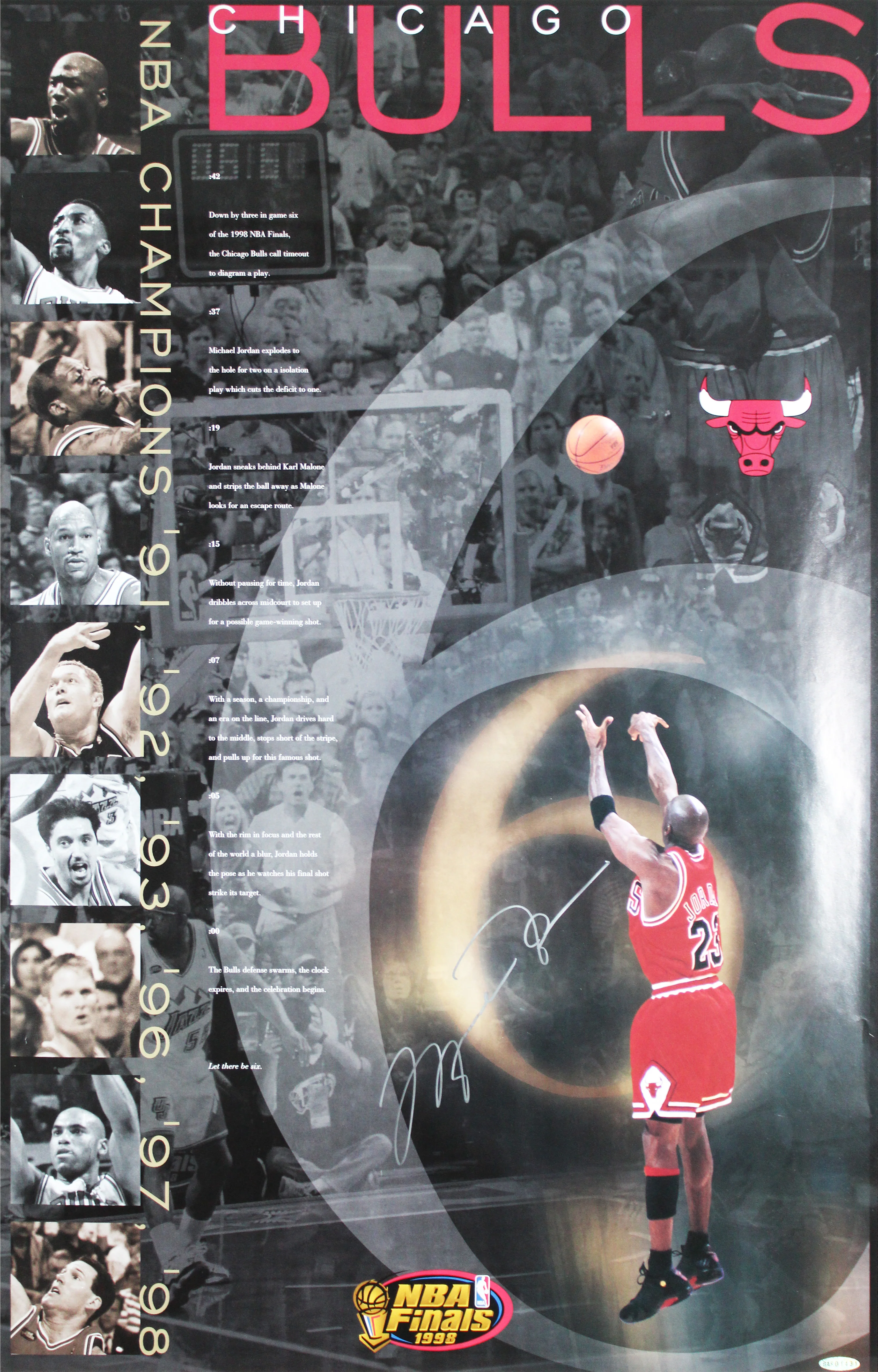 Bulls Michael Jordan Authentic Signed 22x34 Poster Autographed UDA #BAF01431 - Image 3
