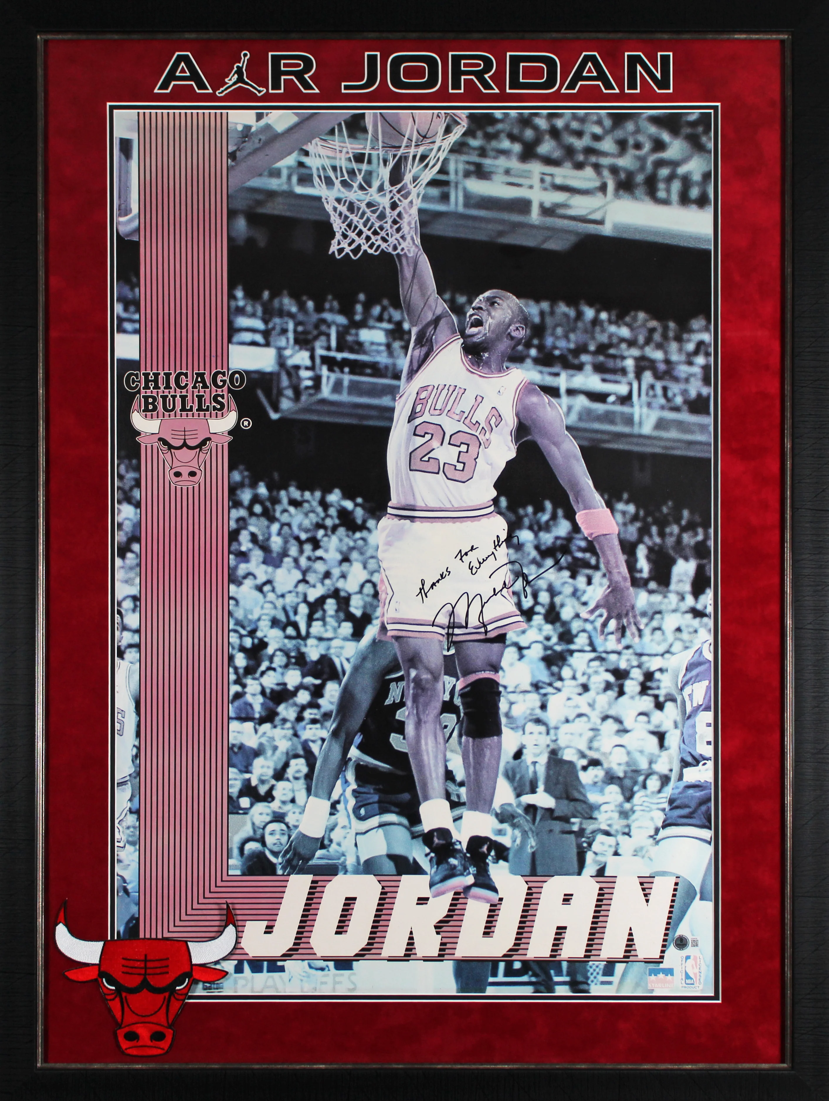 Bulls Michael Jordan Authentic Signed 24x36 Poster Autographed BAS #AE64036 - Image 2