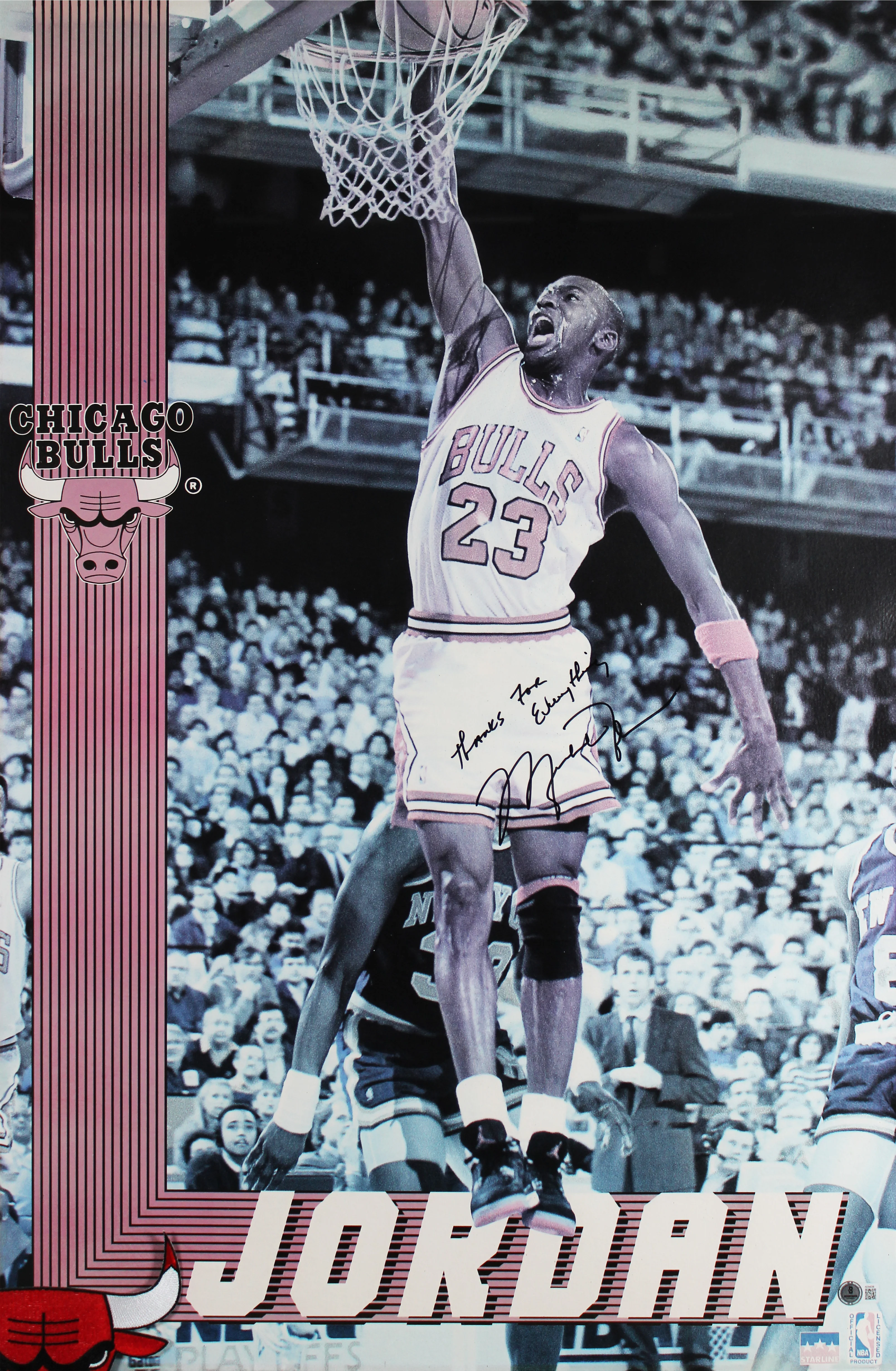 Bulls Michael Jordan Authentic Signed 24x36 Poster Autographed BAS #AE64036 - Image 3