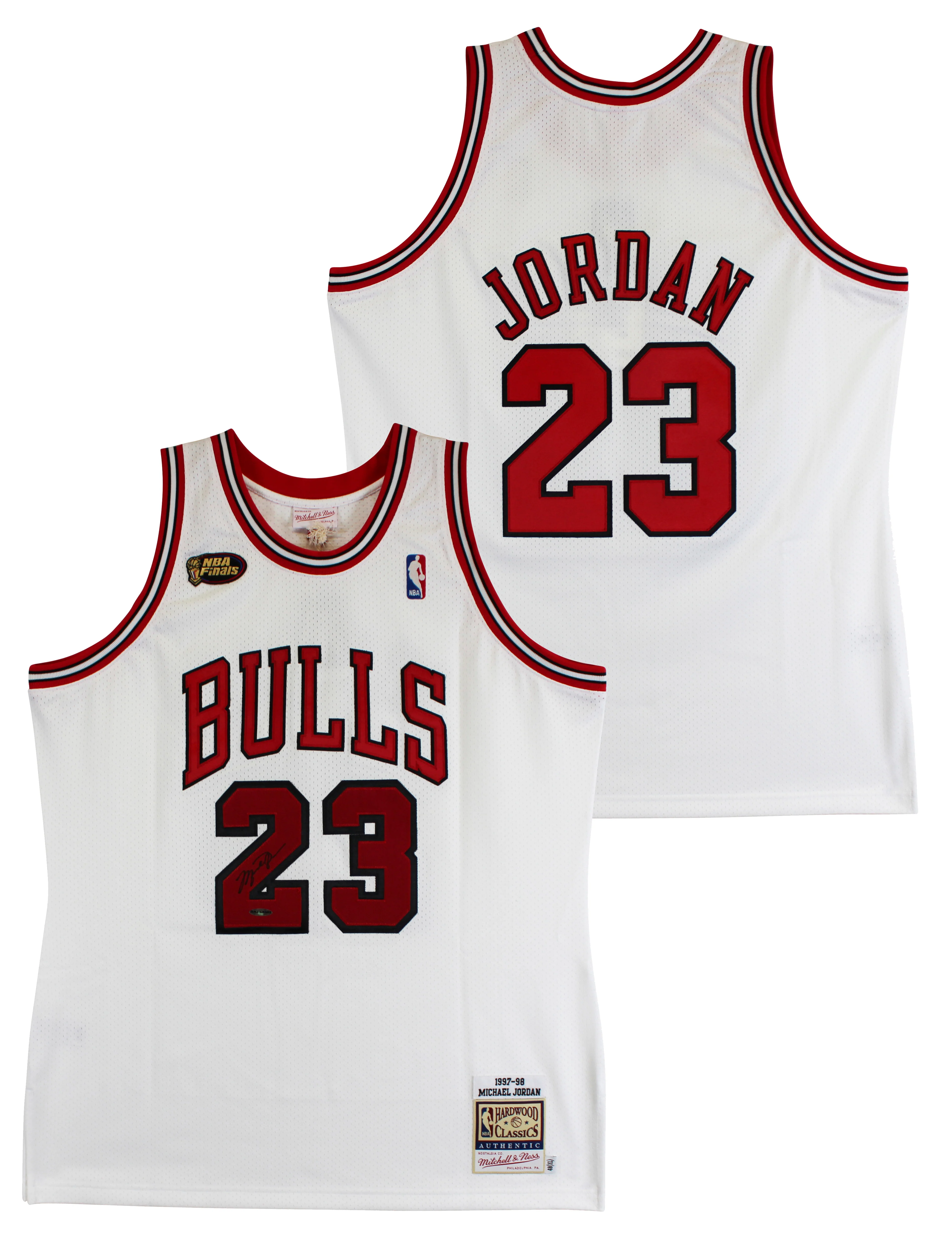 Bulls Michael Jordan Signed 97-98 White Nike HWC Authentic Framed Jersey UDA - Image 3