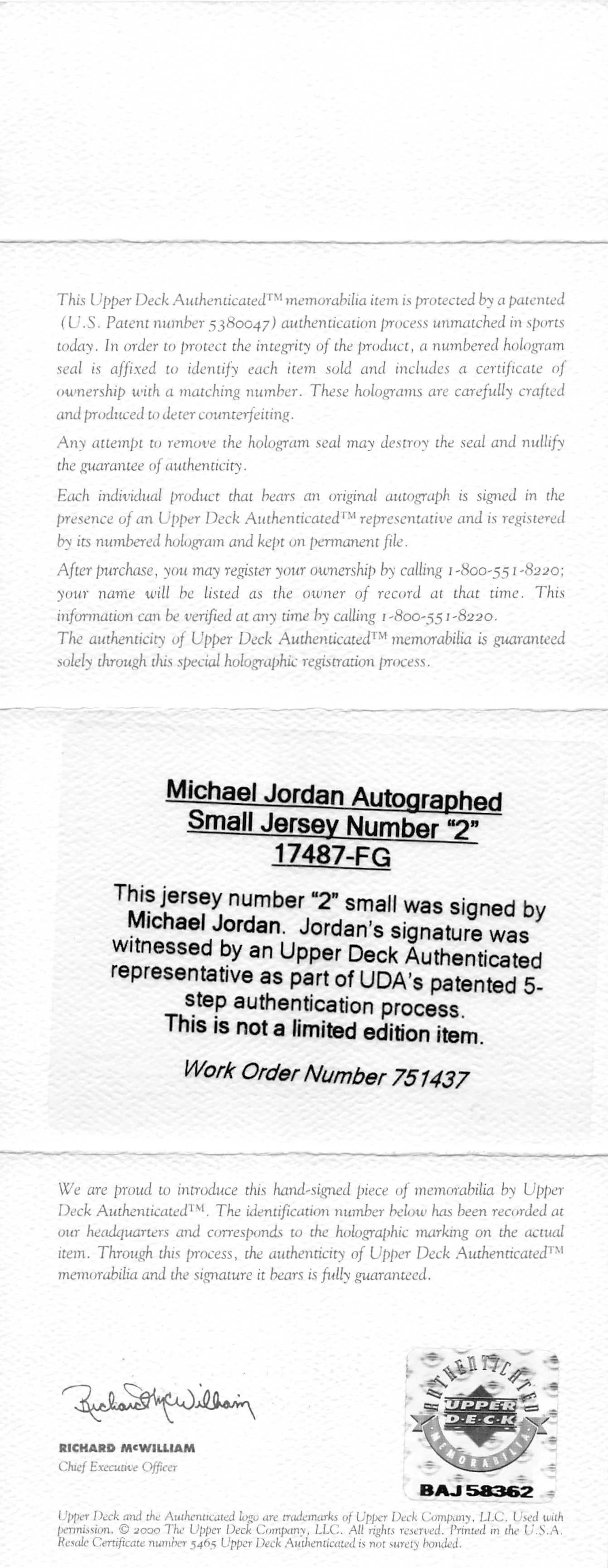 Bulls Michael Jordan Signed 97-98 White Nike HWC Authentic Framed Jersey UDA - Image 8