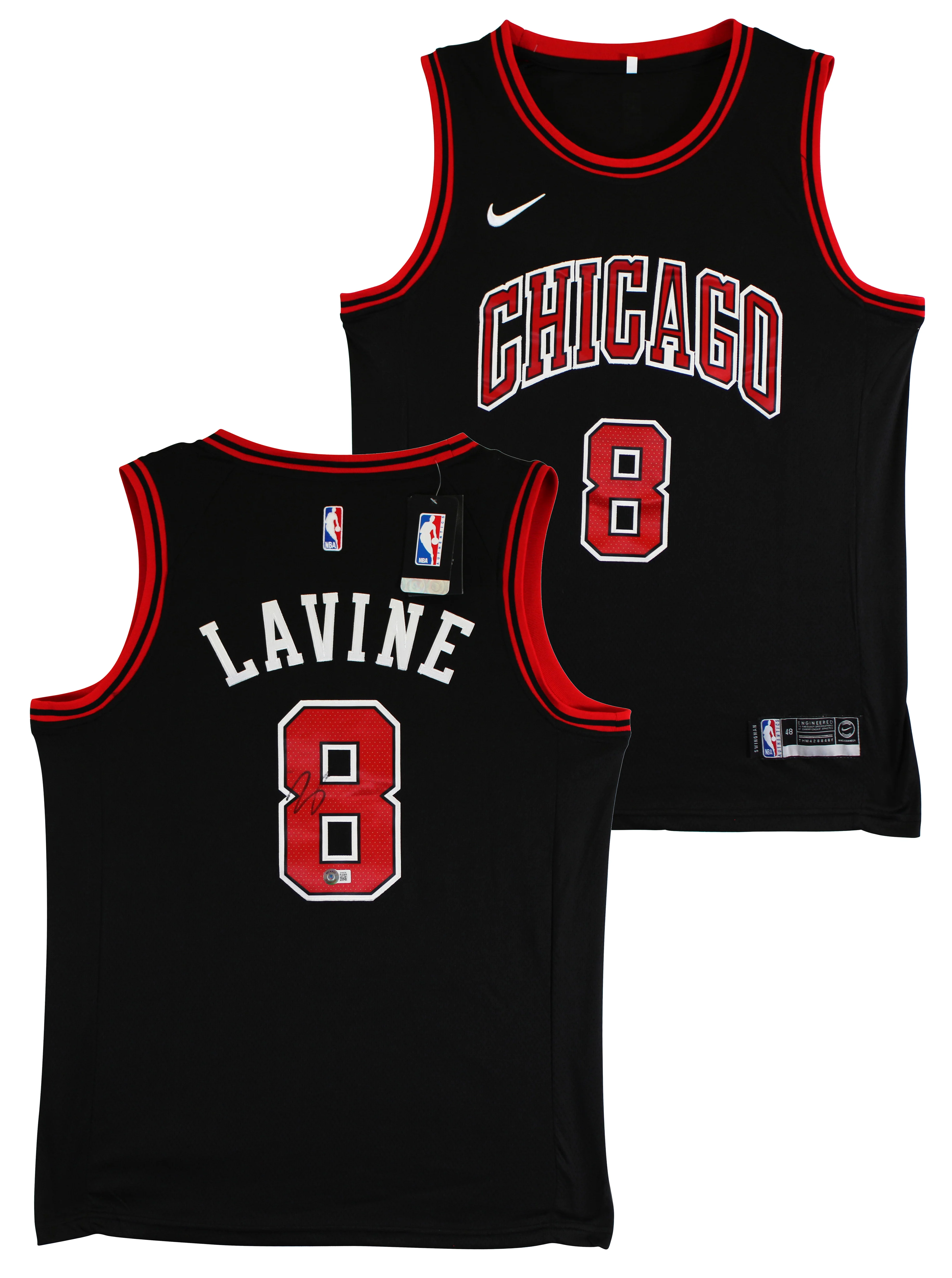 Bulls Zach LaVine Authentic Signed Black Nike Swingman Jersey BAS #BK88788 - Image 2