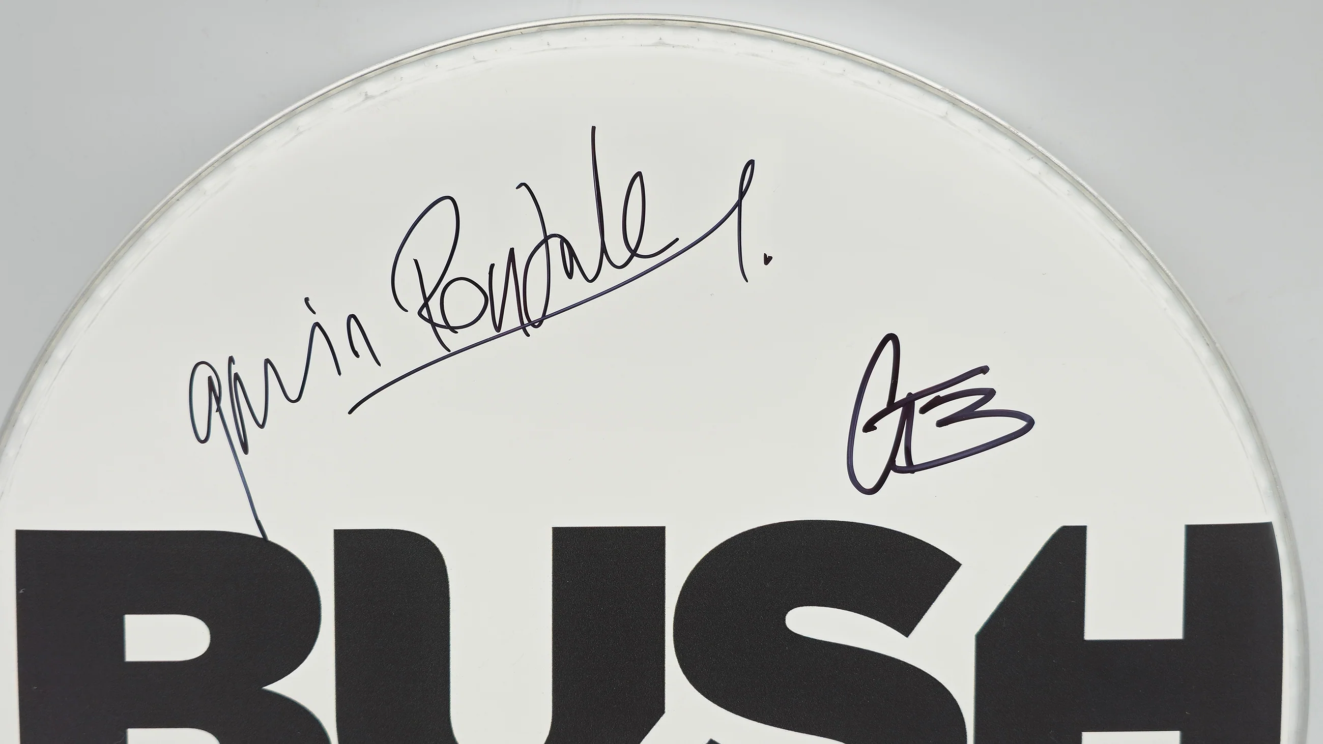 Bush Autographed Drumhead Signed By All 4 Band Members Including Gavin Rossdale Beckett BAS Stock #237003 - Image 2