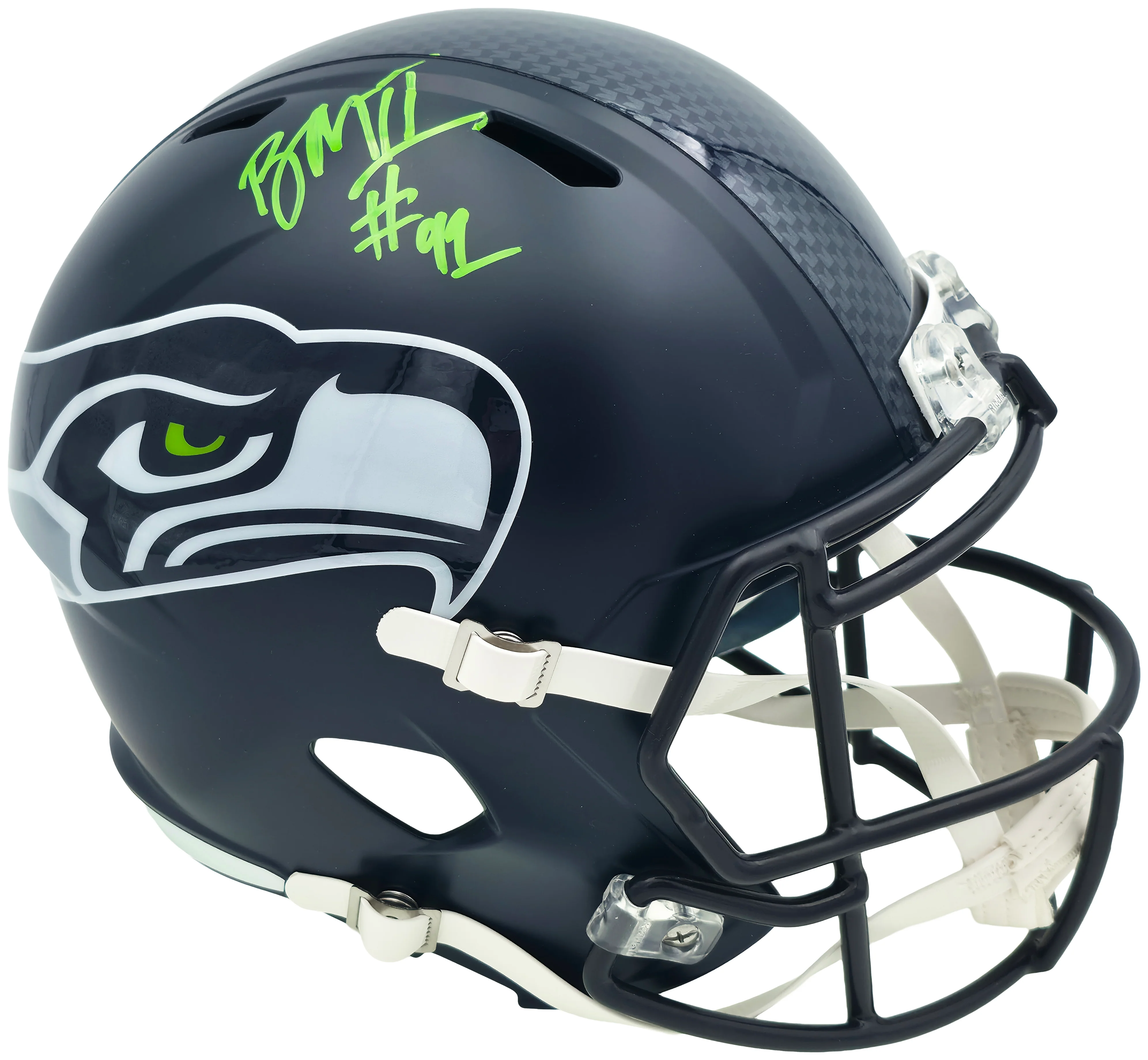 Byron Murphy II Autographed Seattle Seahawks Blue Full Size Speed Replica Helmet MCS Holo Stock #256947