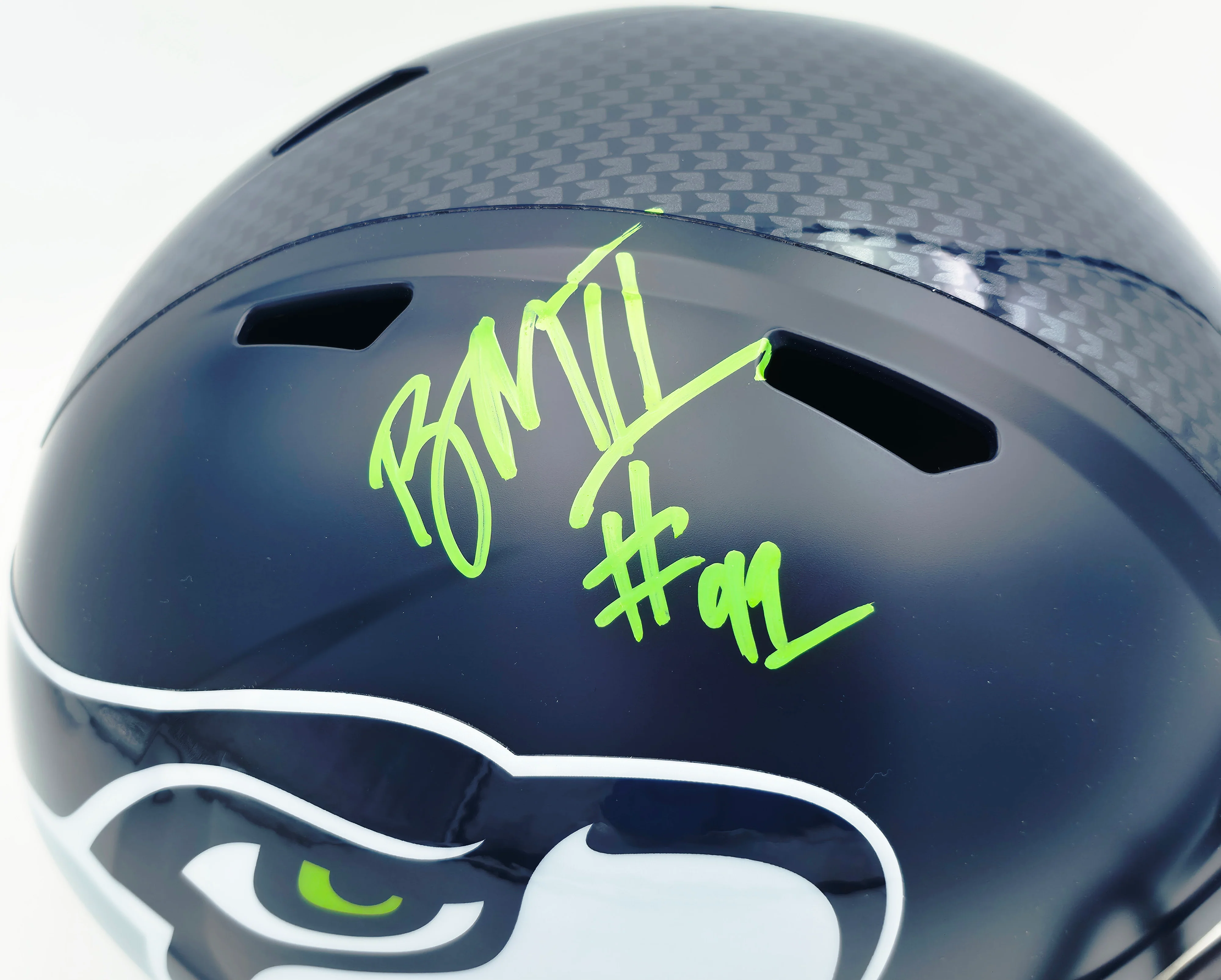 Byron Murphy II Autographed Seattle Seahawks Blue Full Size Speed Replica Helmet MCS Holo Stock #256947 - Image 2