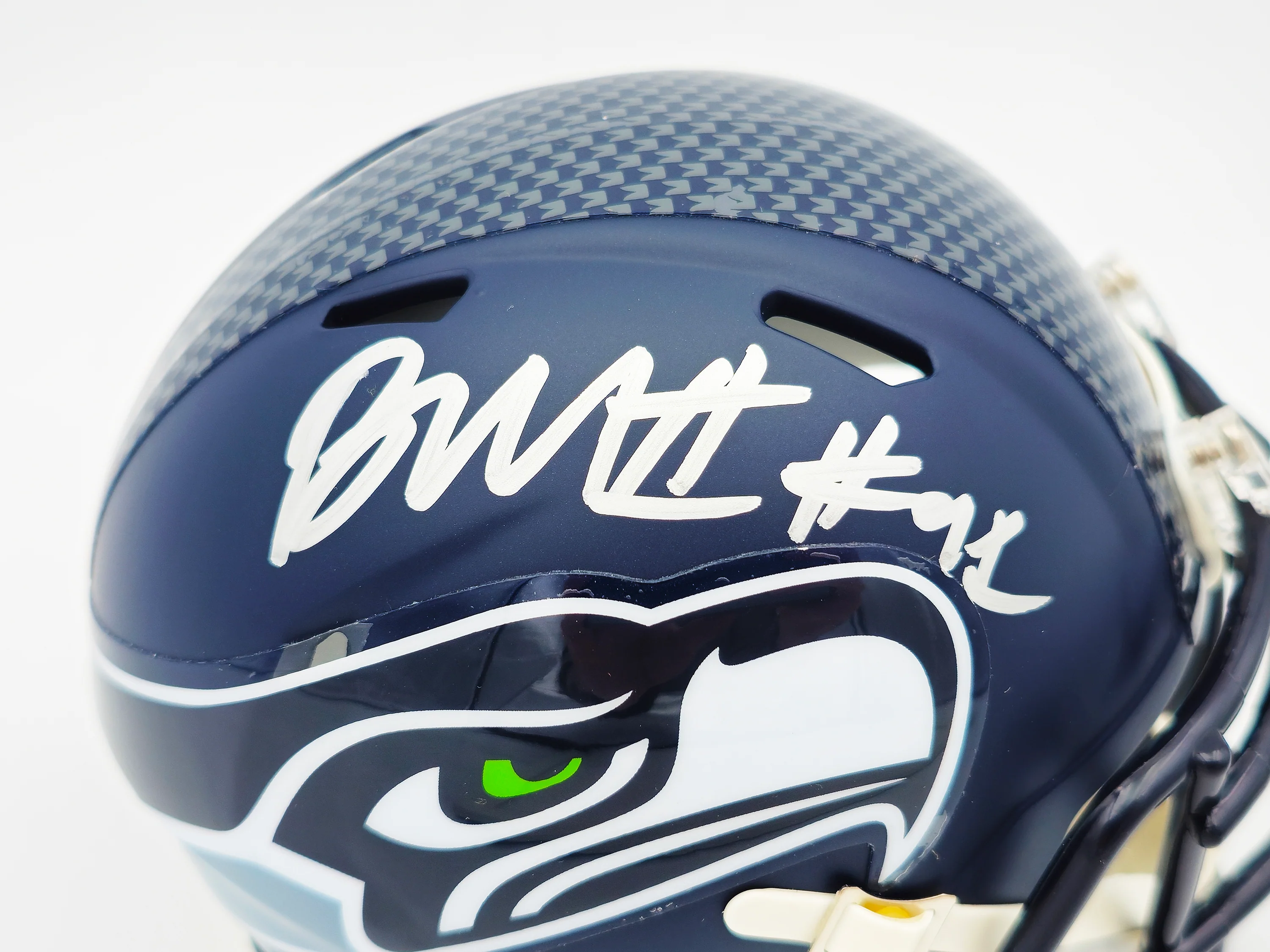 Byron Murphy II Autographed Seattle Seahawks Blue Speed Mini Helmet MCS Holo Stock #235602 - Image 2