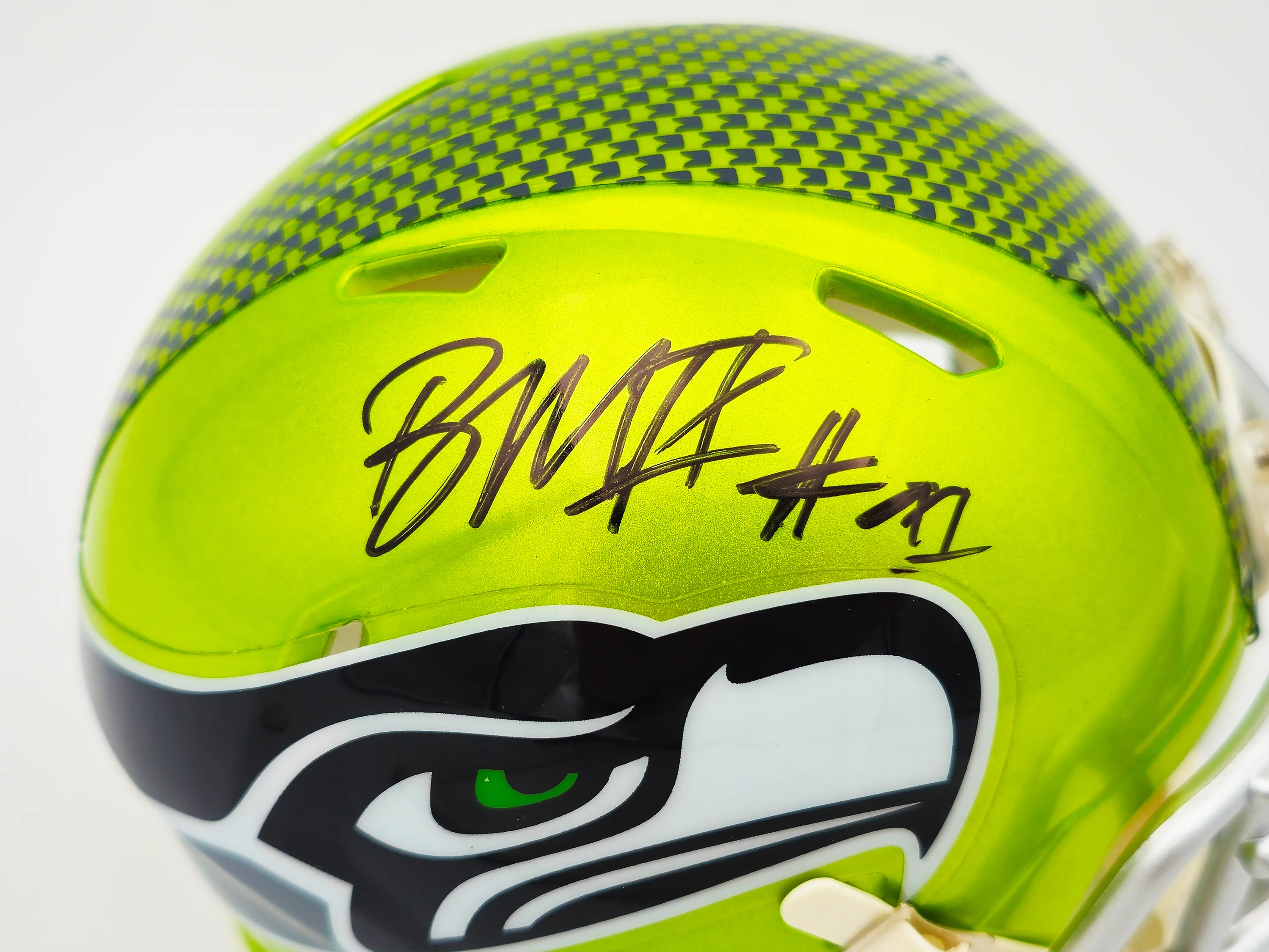 Byron Murphy II Autographed Seattle Seahawks Flash Green Speed Mini Helmet MCS Holo Stock #235603 - Image 2