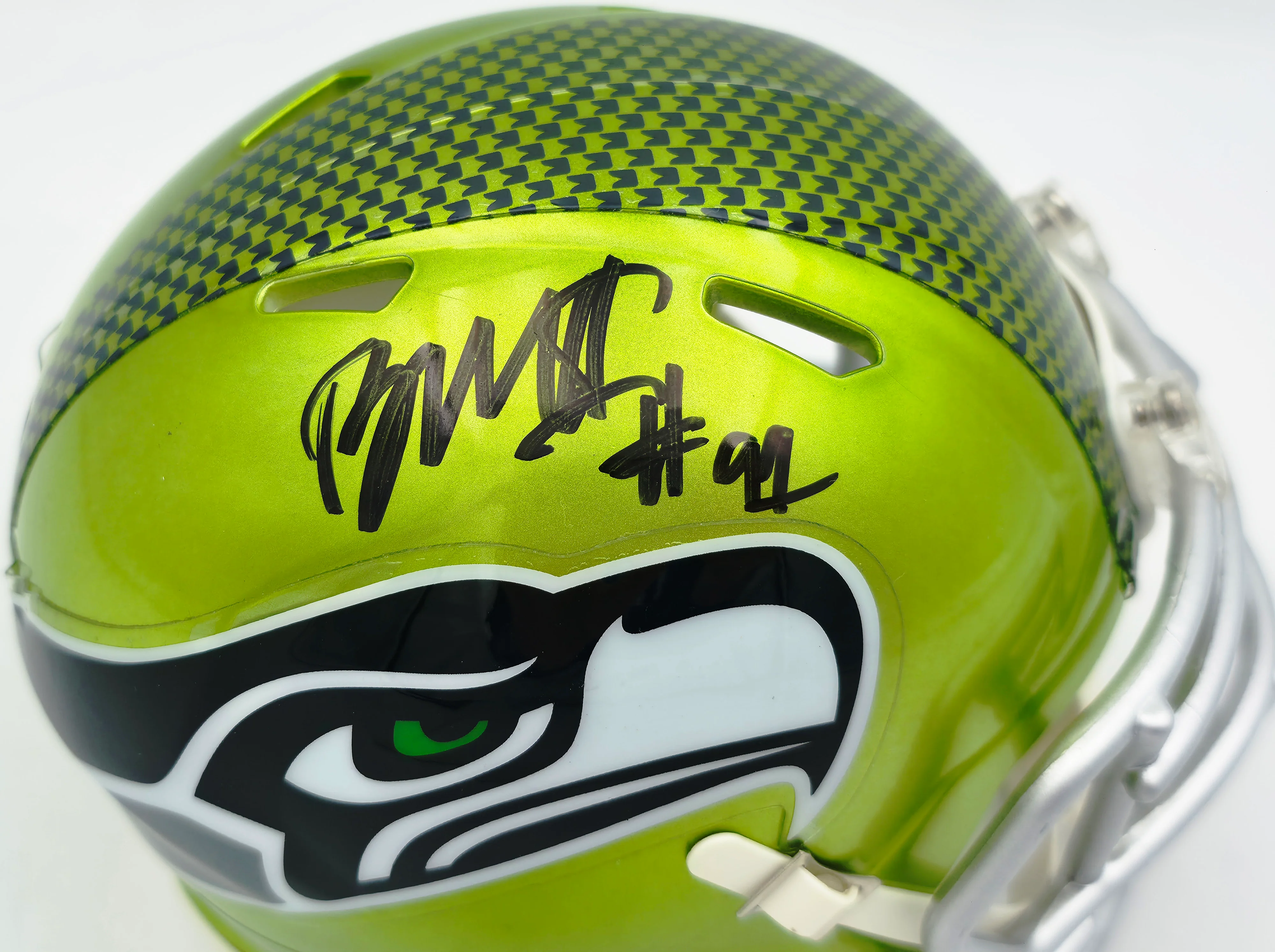 Byron Murphy II Autographed Seattle Seahawks Flash Green Speed Mini Helmet MCS Holo Stock #256971 - Image 2