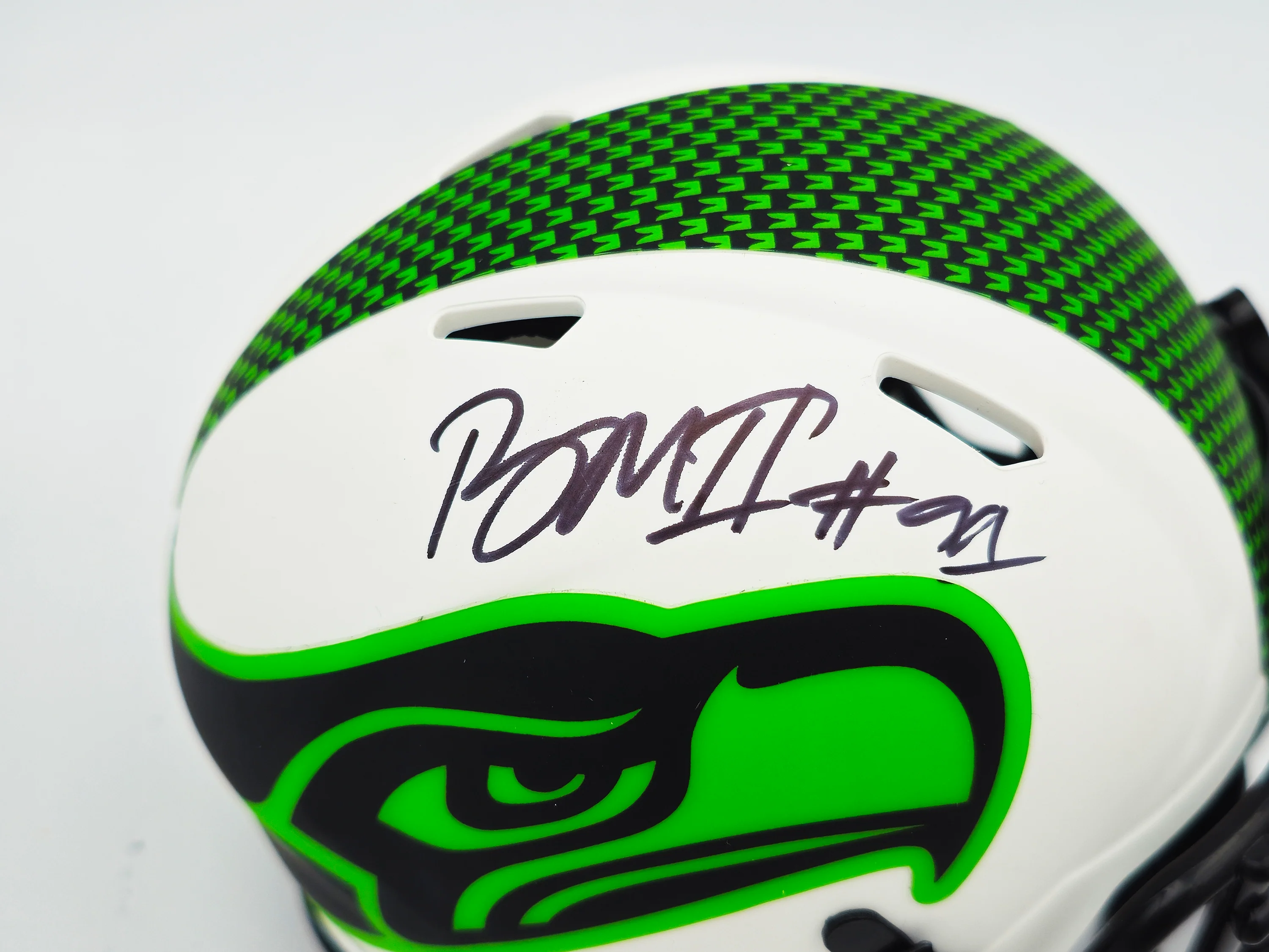 Byron Murphy II Autographed Seattle Seahawks Lunar Eclipse White Speed Mini Helmet MCS Holo Stock #235599 - Image 2