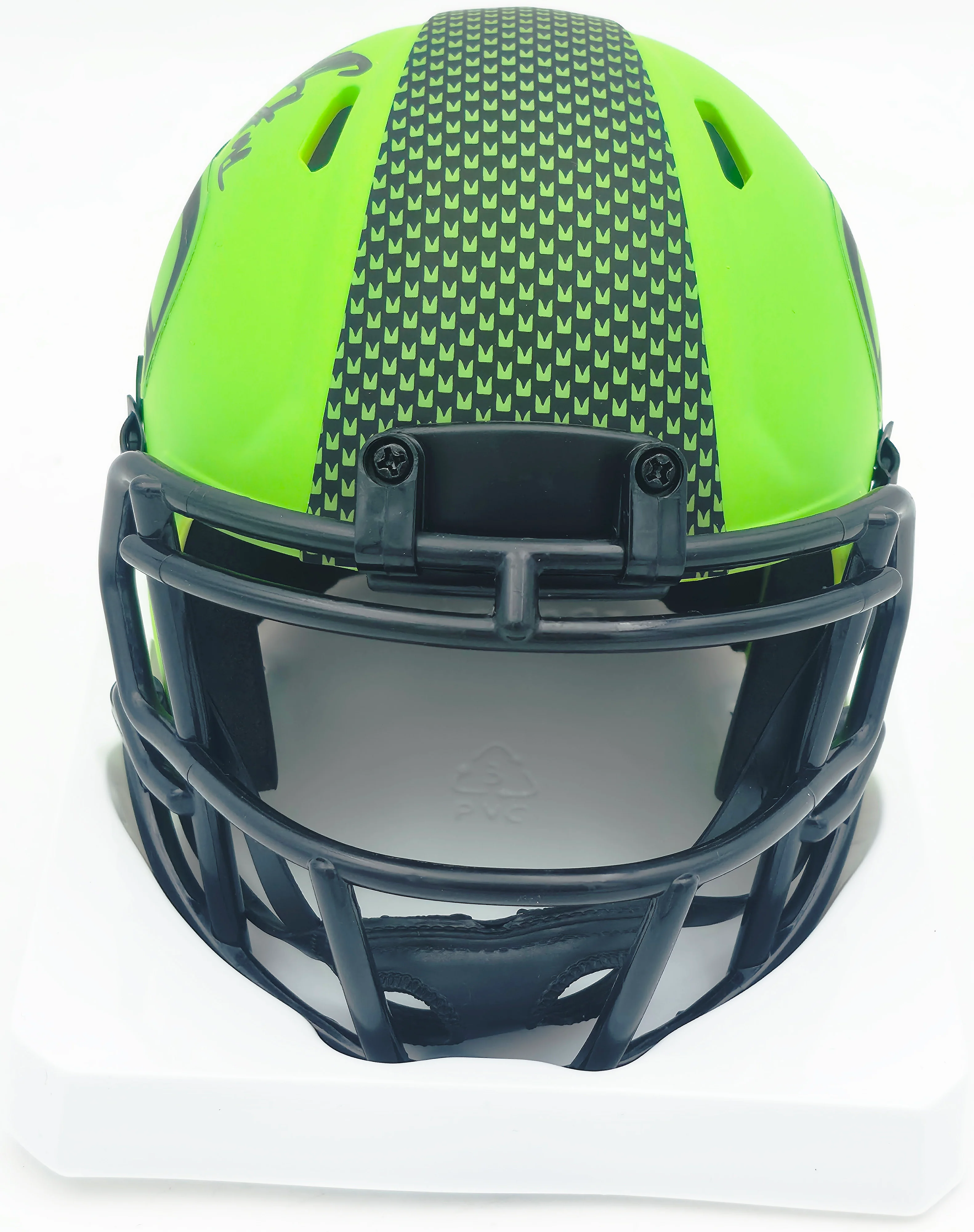 Byron Murphy II Autographed Seattle Seahawks Rave Green Speed Mini Helmet (Smudged) MCS Holo #62696 - Image 3