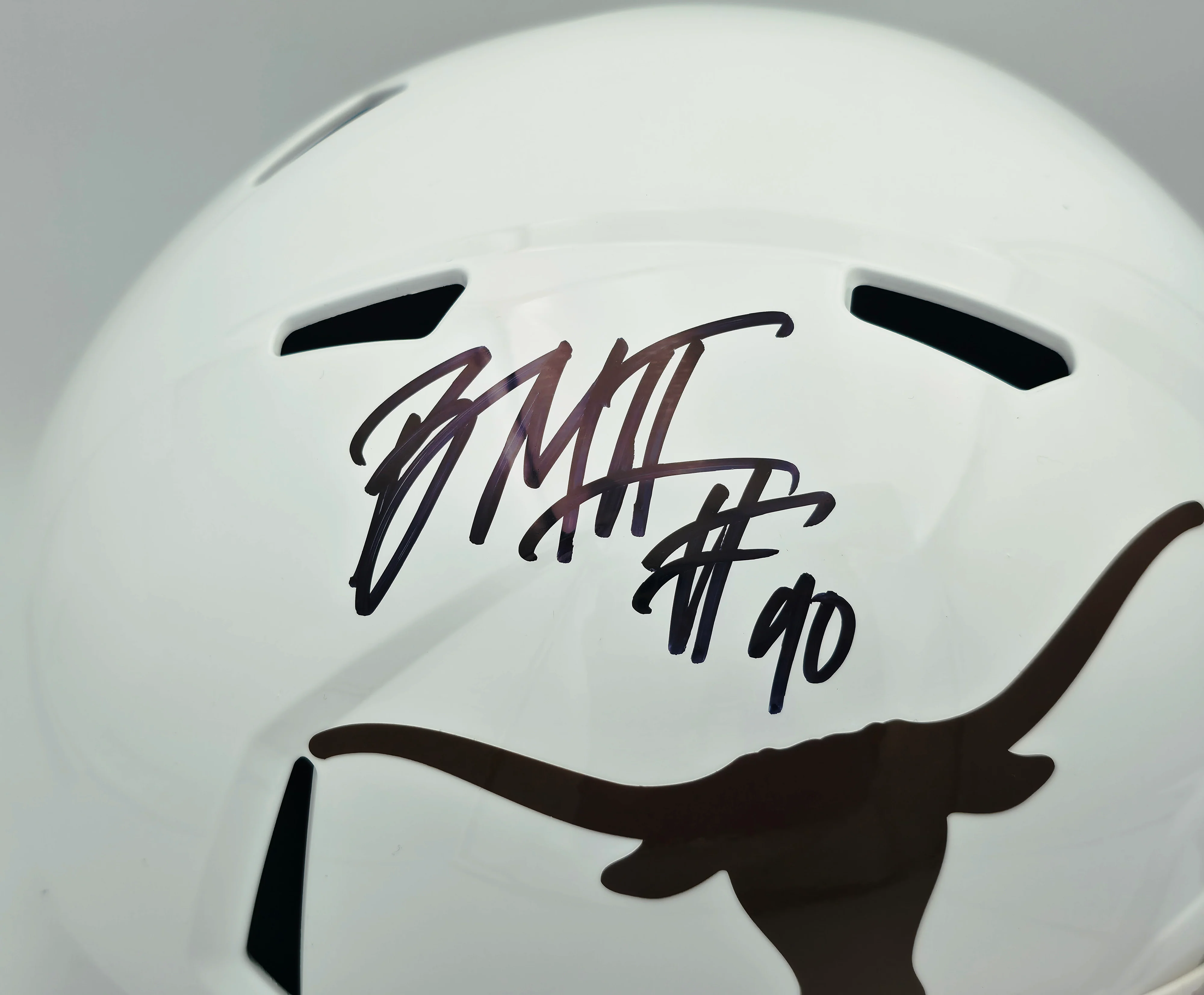Byron Murphy II Autographed Texas Longhorns White Full Size Speed Replica Helmet MCS Holo Stock #256949 - Image 2