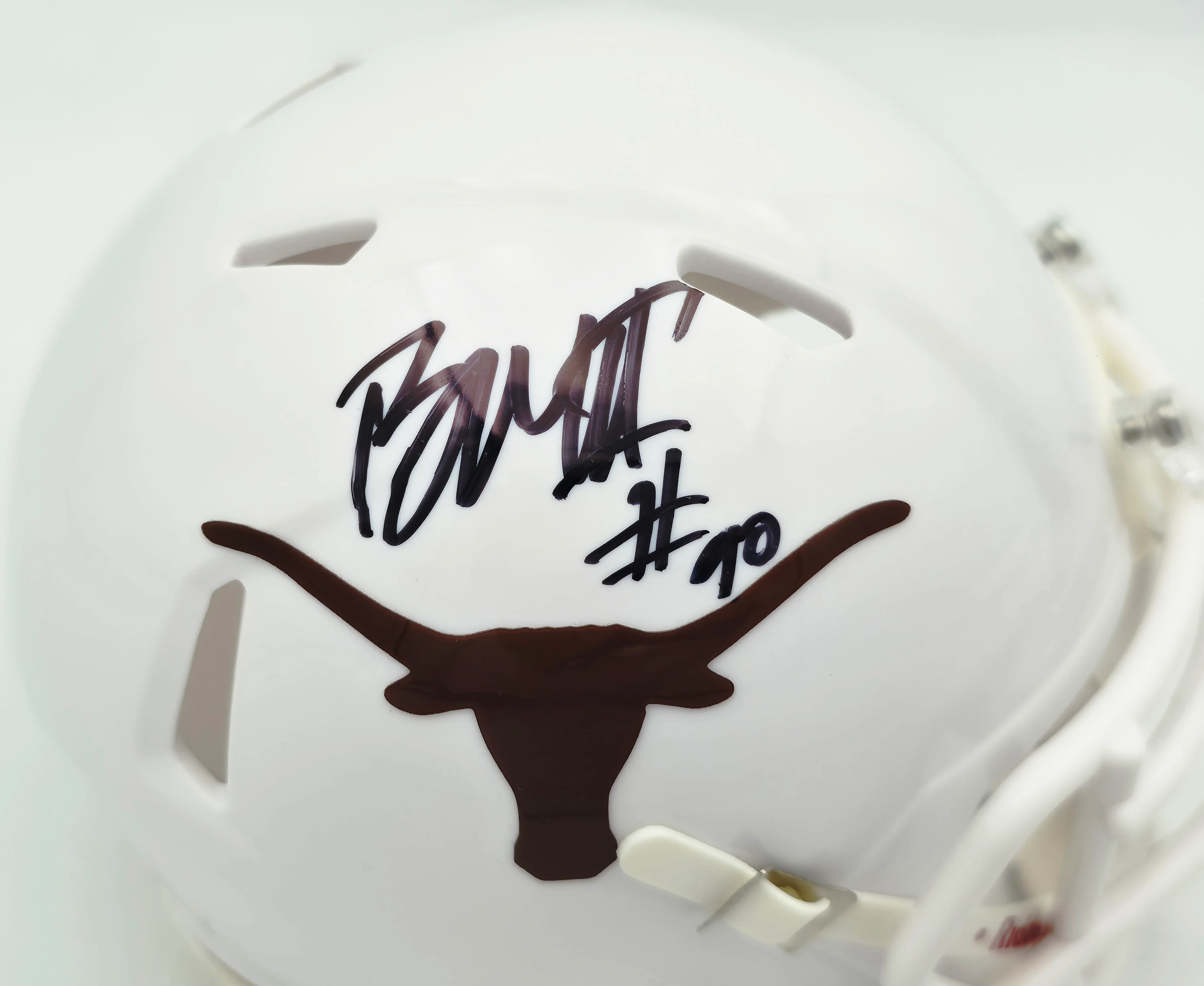Byron Murphy II Autographed Texas Longhorns White Speed Mini Helmet MCS Holo Stock #256973 - Image 2