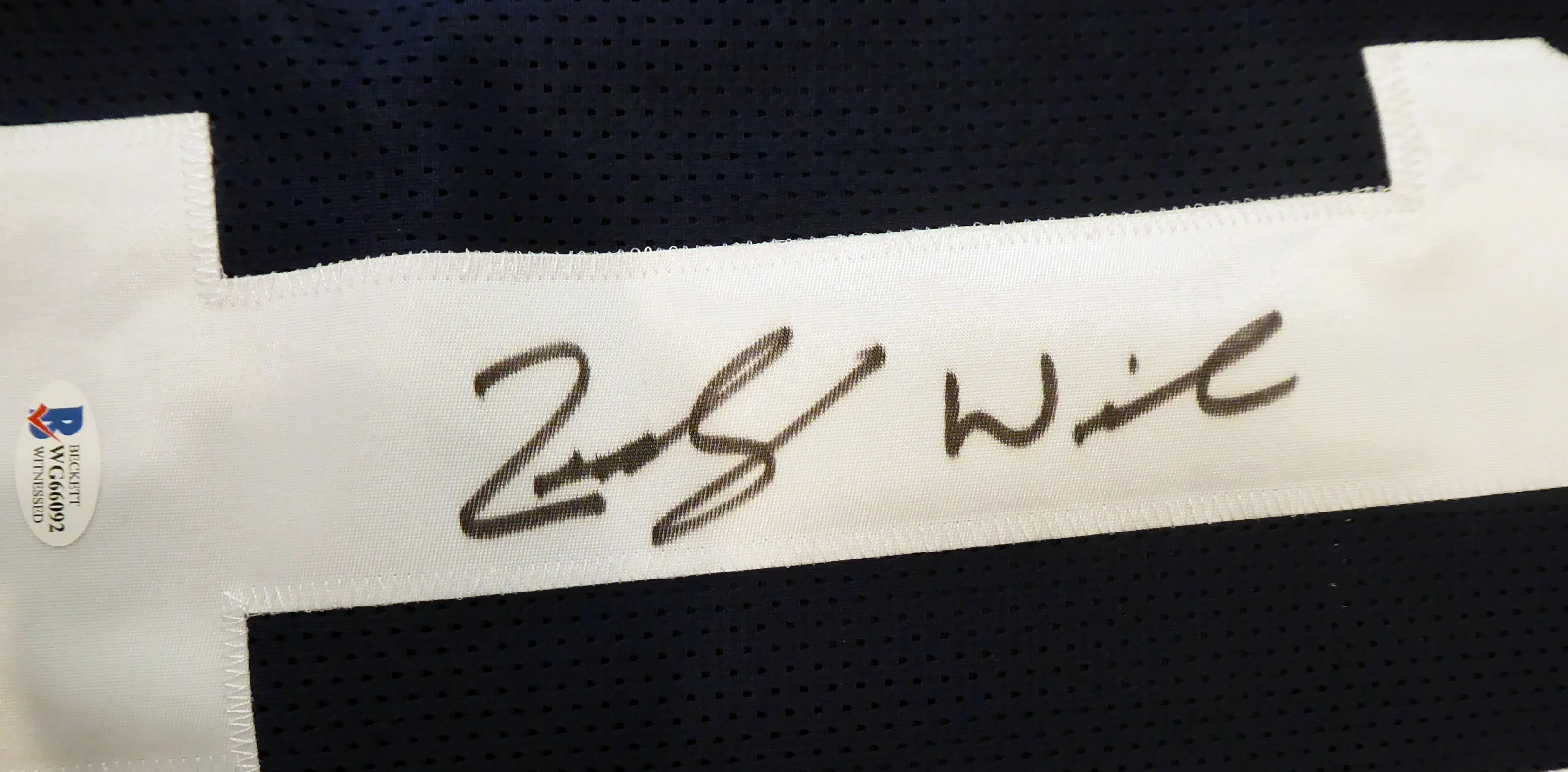 BYU Cougars Zach Wilson Autographed Blue Jersey Beckett BAS Stock #195159 - Image 3