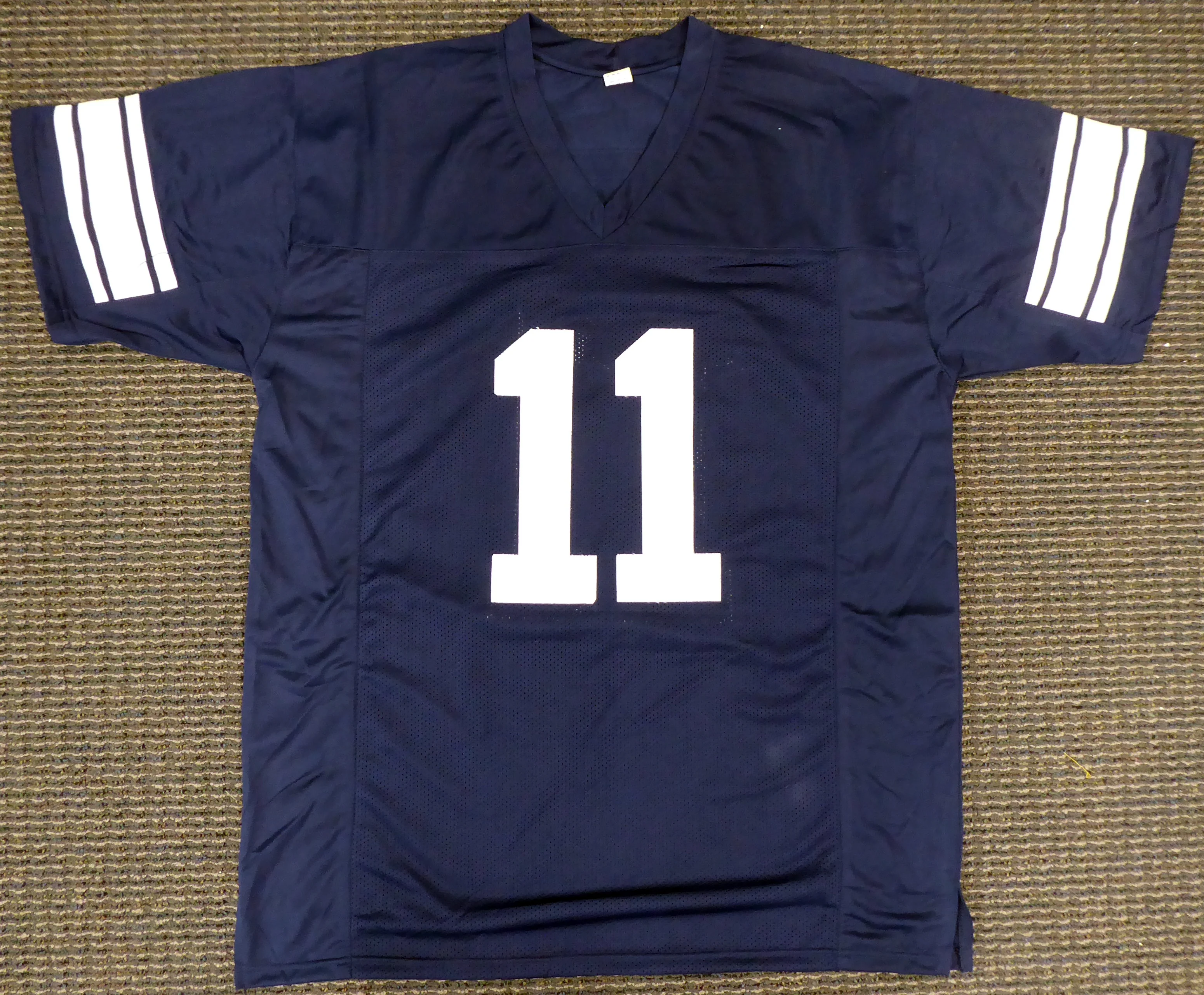 BYU Cougars Zach Wilson Autographed Blue Jersey Beckett BAS Stock #195159 - Image 4